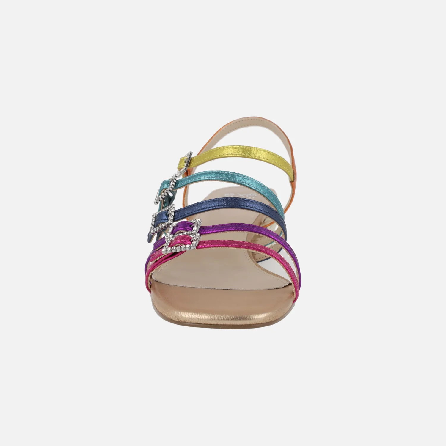 Sandalias joya Katy con tiras multicolor y tacón metálico - Image 5