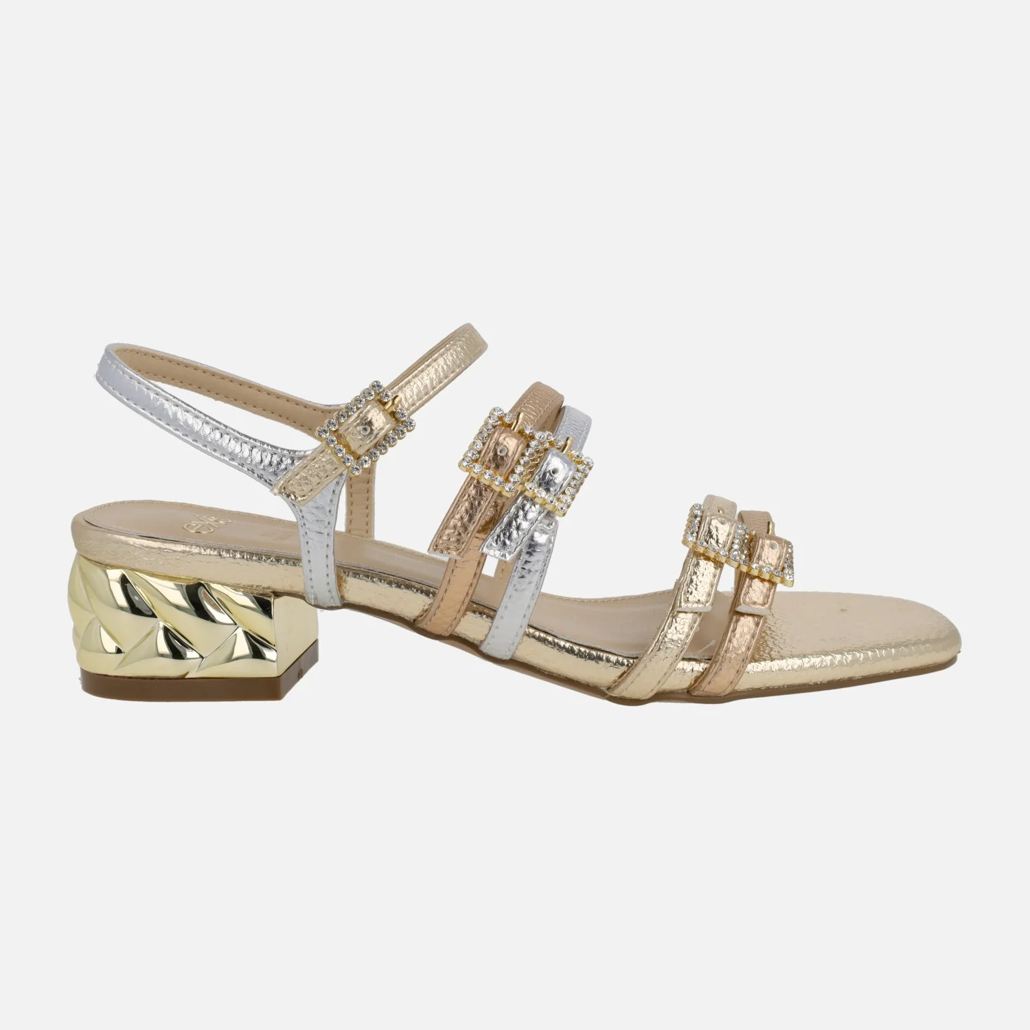 Sandalias joya Katy con tiras multicolor y tacón metálico - Image 7
