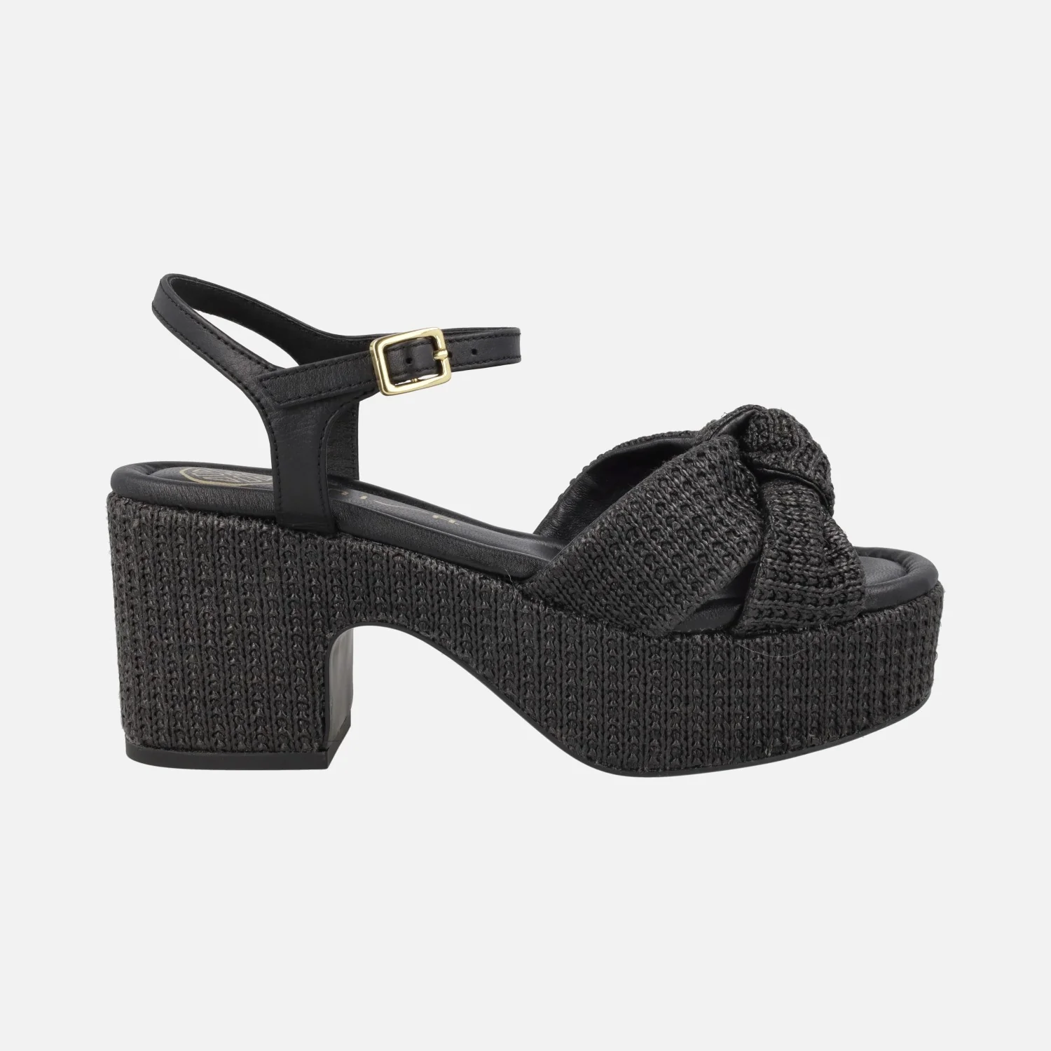 Sandalias Kasidi en tejido rafia con detalle de nudo