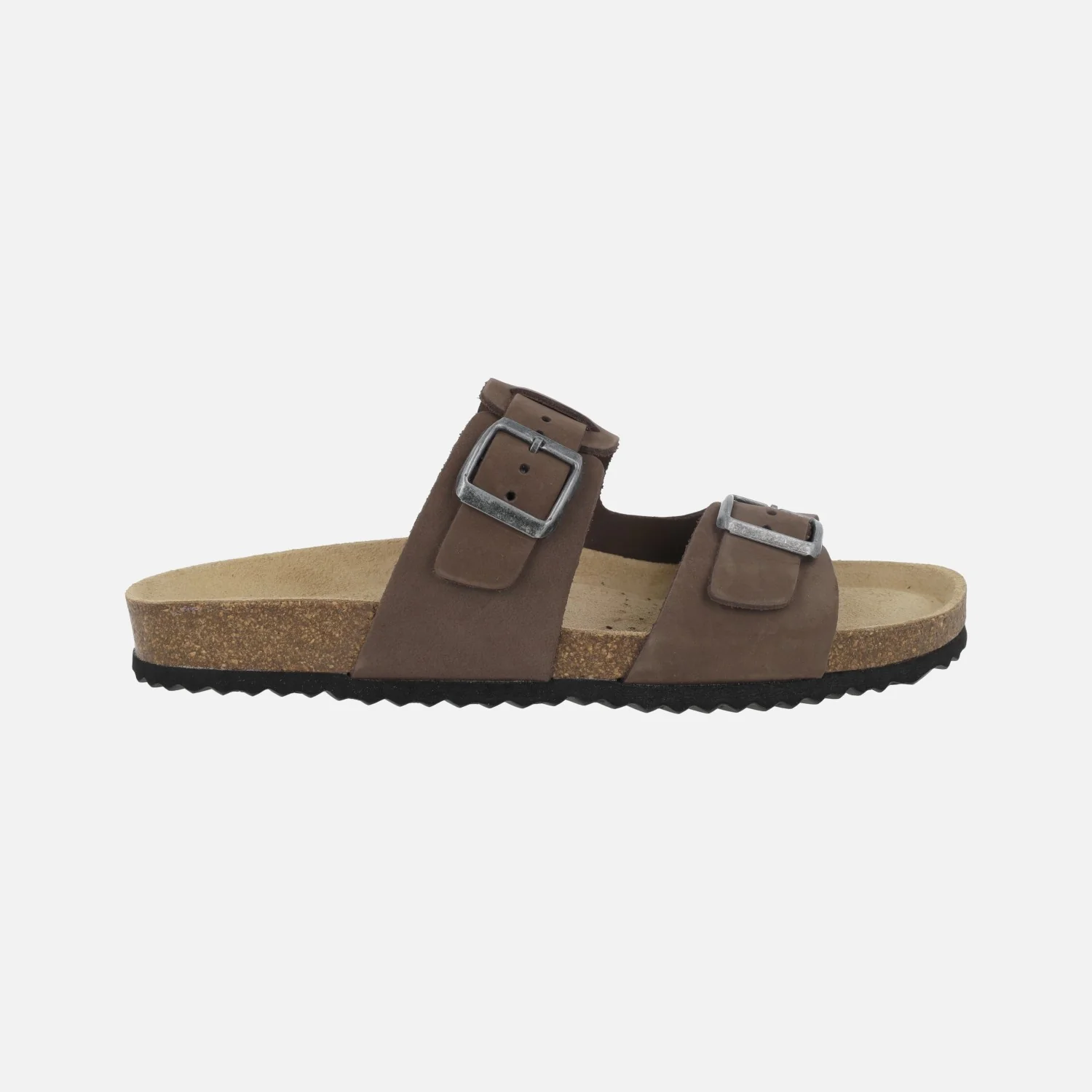 Sandalias marrones de piel con hebillas para hombre GHITA