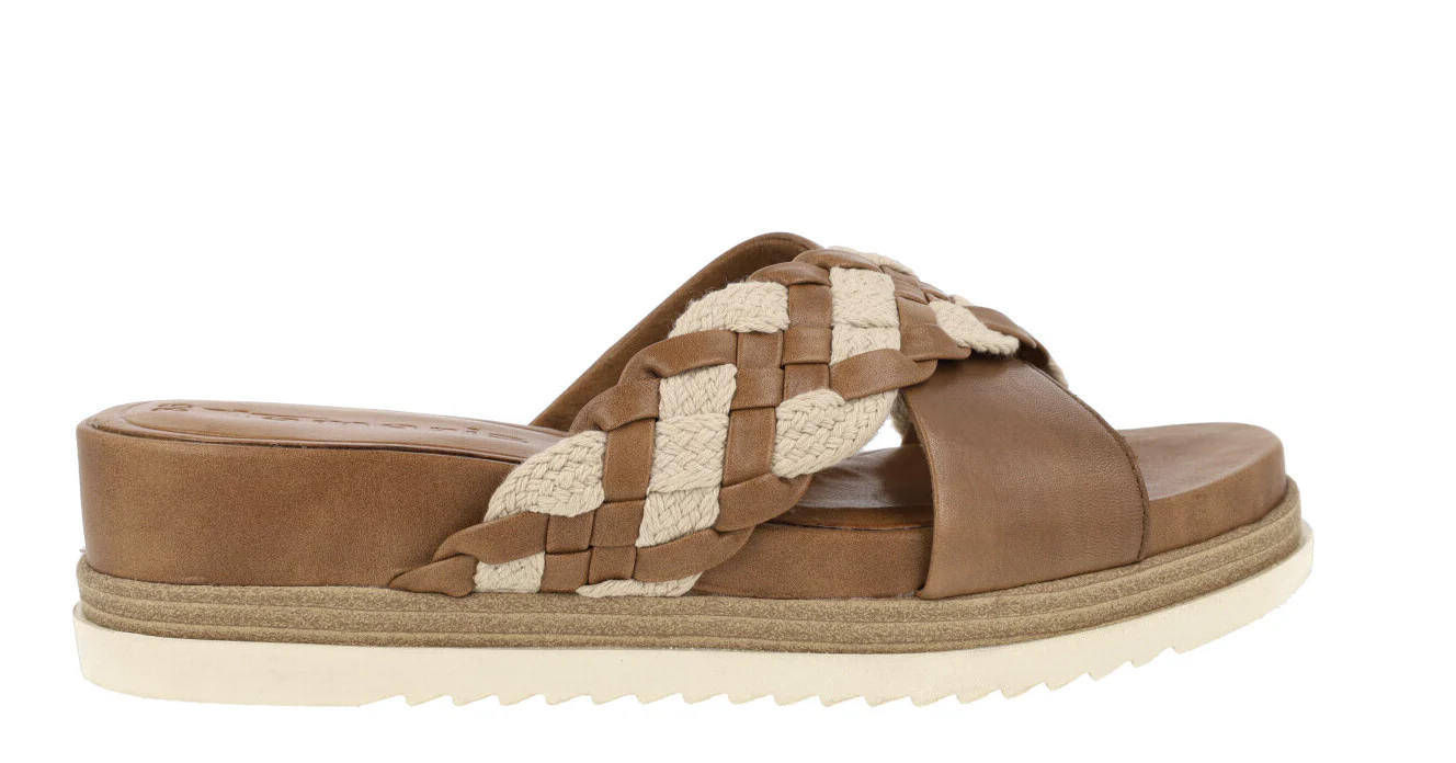 Sandalias marrones de piel con tiras cruzadas - Image 2