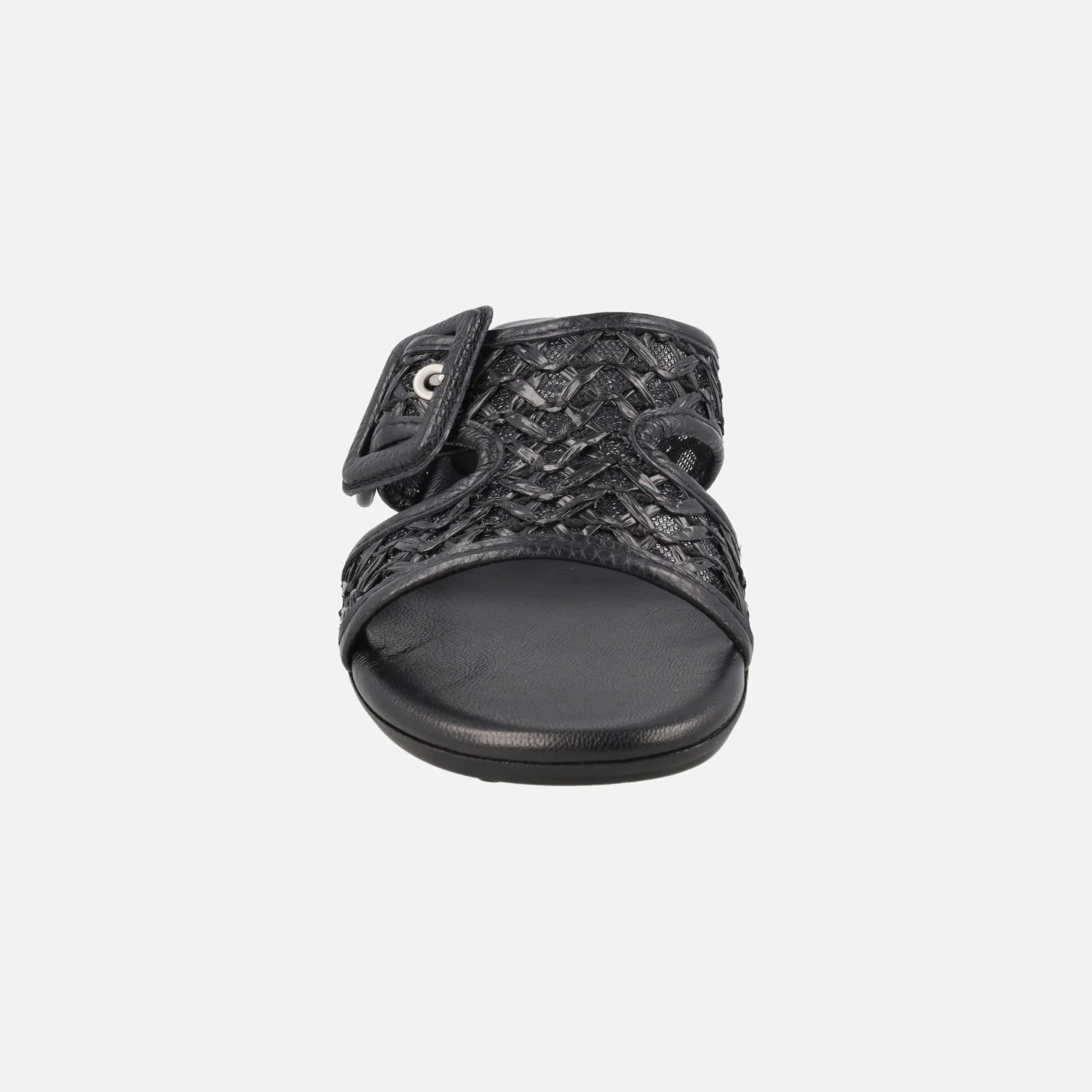 Sandalias mules con hebilla Tulipan en piel y rafia - Image 11