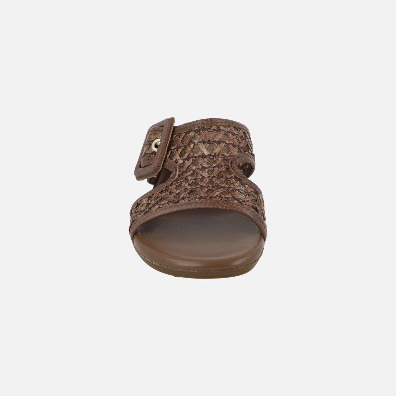 Sandalias mules con hebilla Tulipan en piel y rafia - Image 5