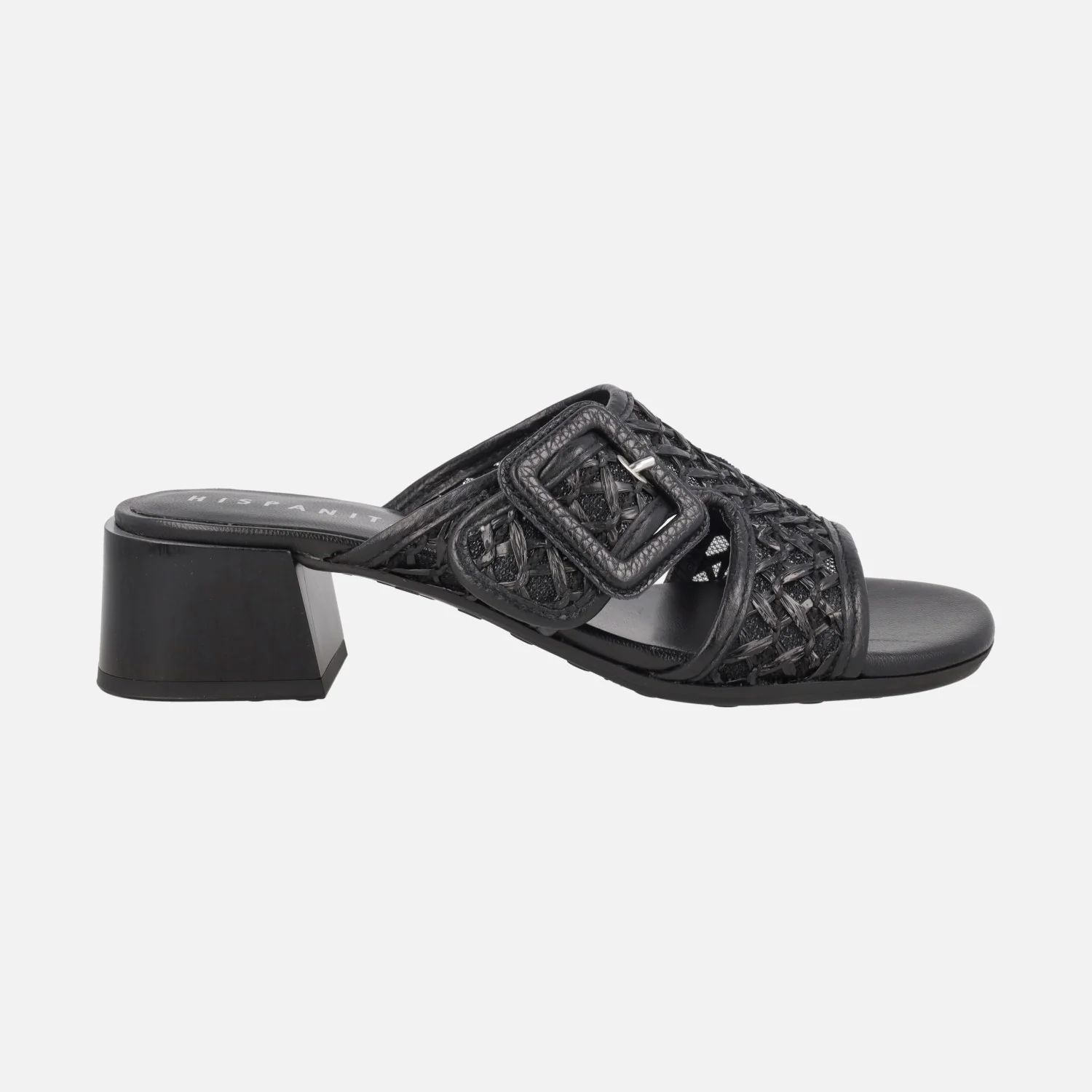 Sandalias mules con hebilla Tulipan en piel y rafia - Image 7
