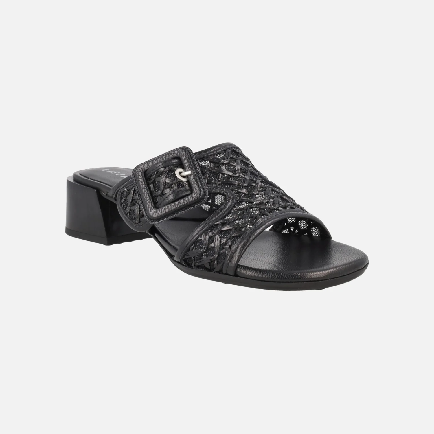 Sandalias mules con hebilla Tulipan en piel y rafia - Image 8