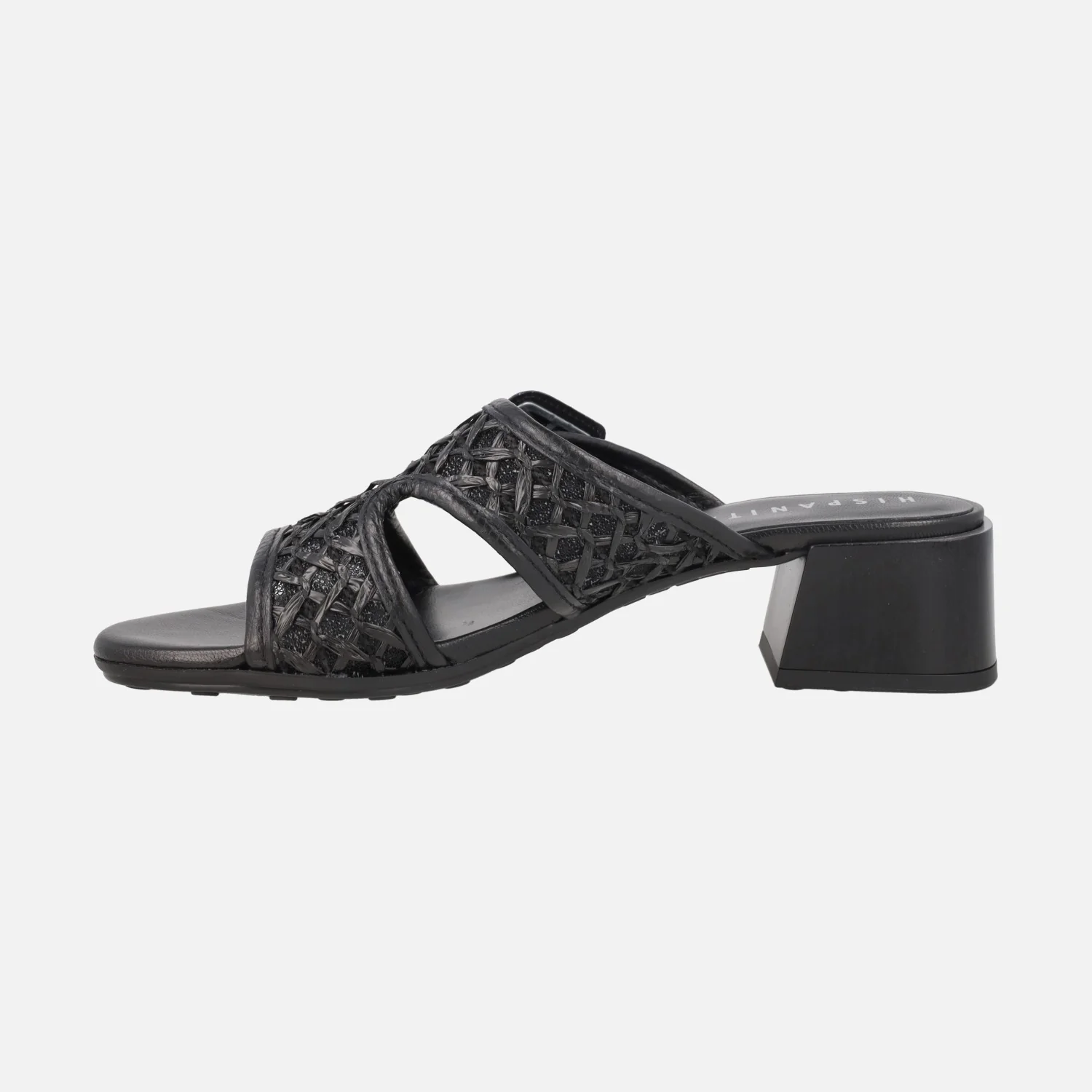 Sandalias mules con hebilla Tulipan en piel y rafia - Image 9