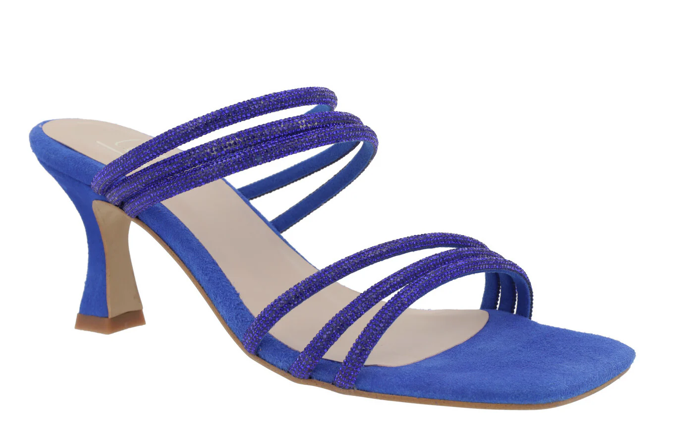 Sandalias mules de ante con tiras de strass Paola - Image 10