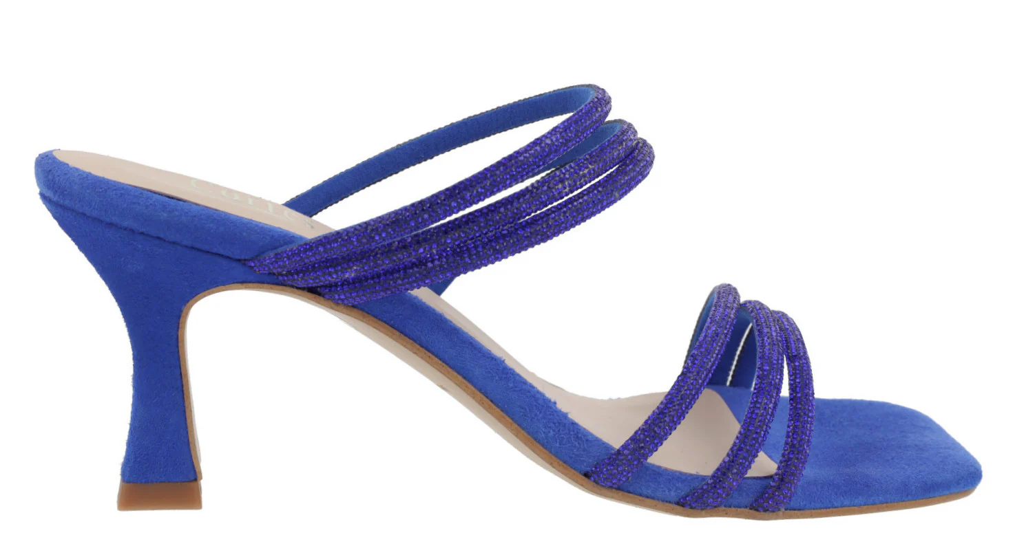 Sandalias mules de ante con tiras de strass Paola - Image 11