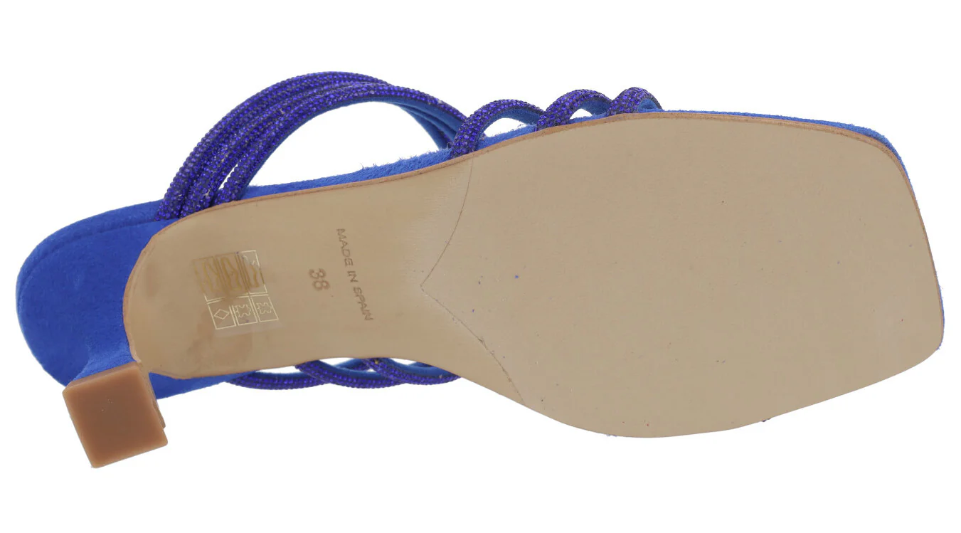 Sandalias mules de ante con tiras de strass Paola - Image 14