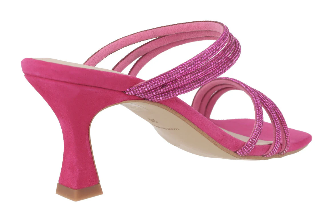 Sandalias mules de ante con tiras de strass Paola - Image 3