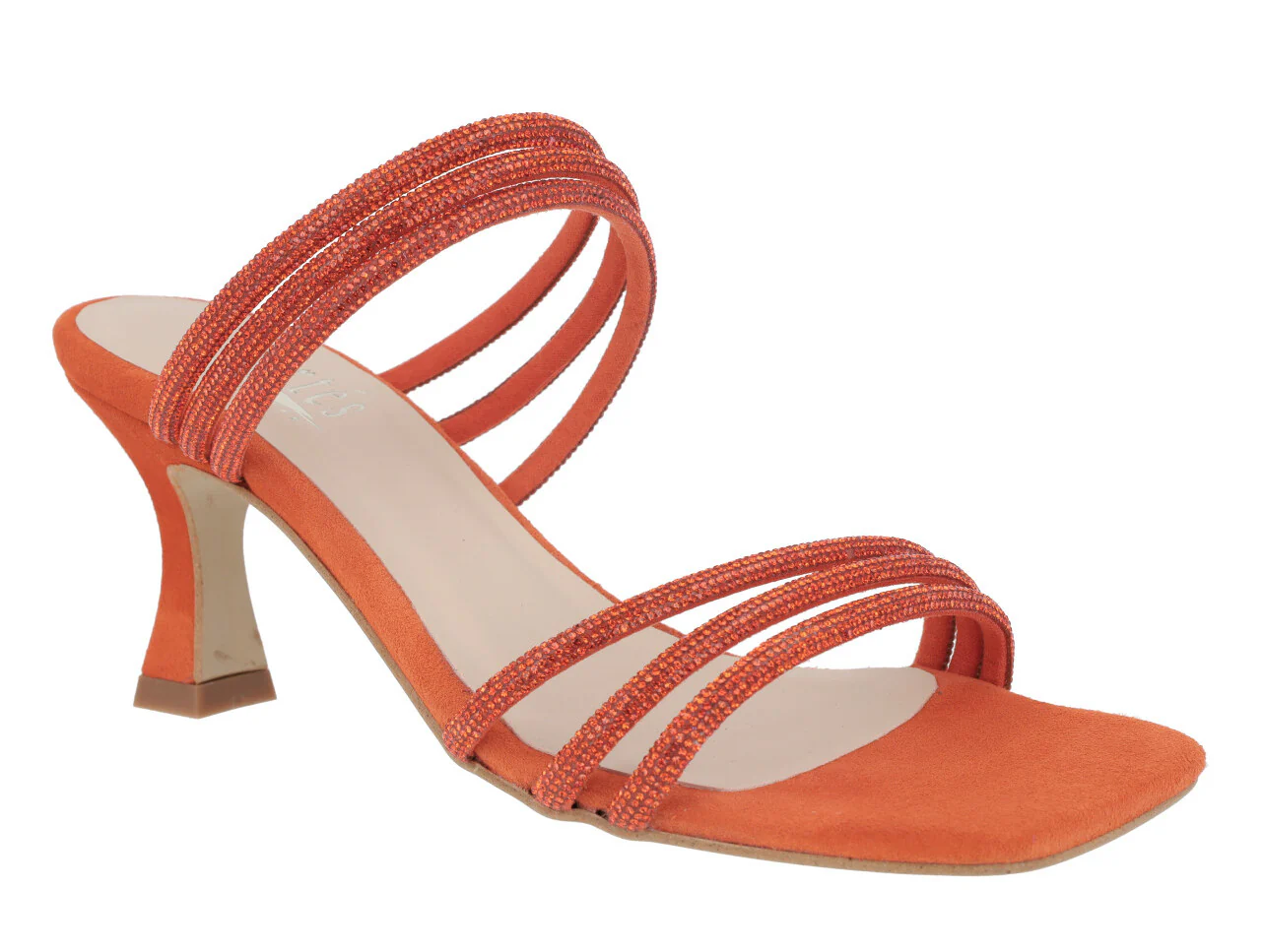 Sandalias mules de ante con tiras de strass Paola - Image 5
