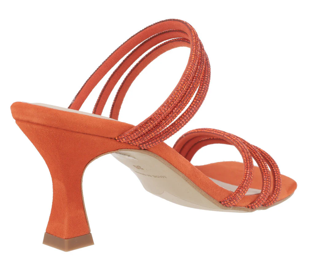 Sandalias mules de ante con tiras de strass Paola - Image 8