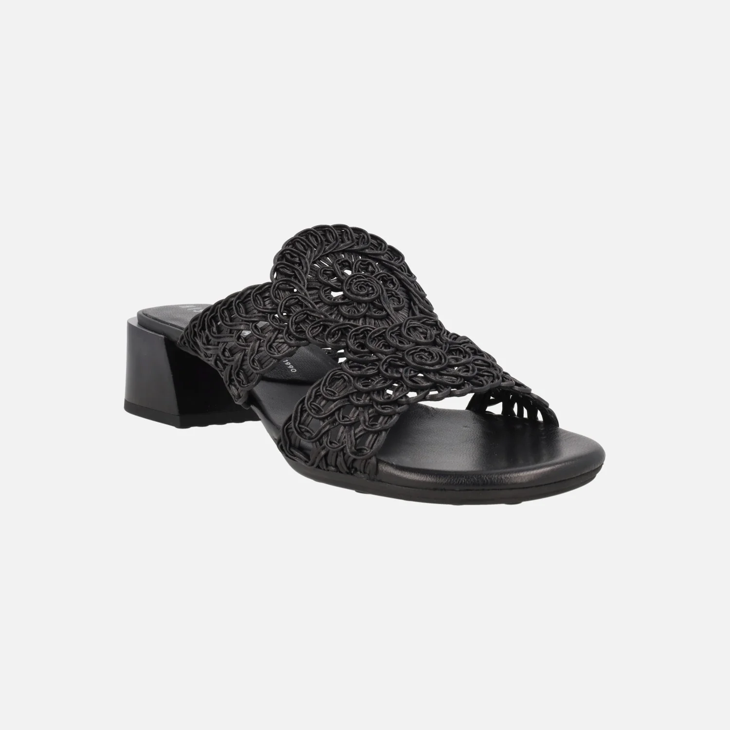 Sandalias mules destalonadas en trenzado negro - Image 2