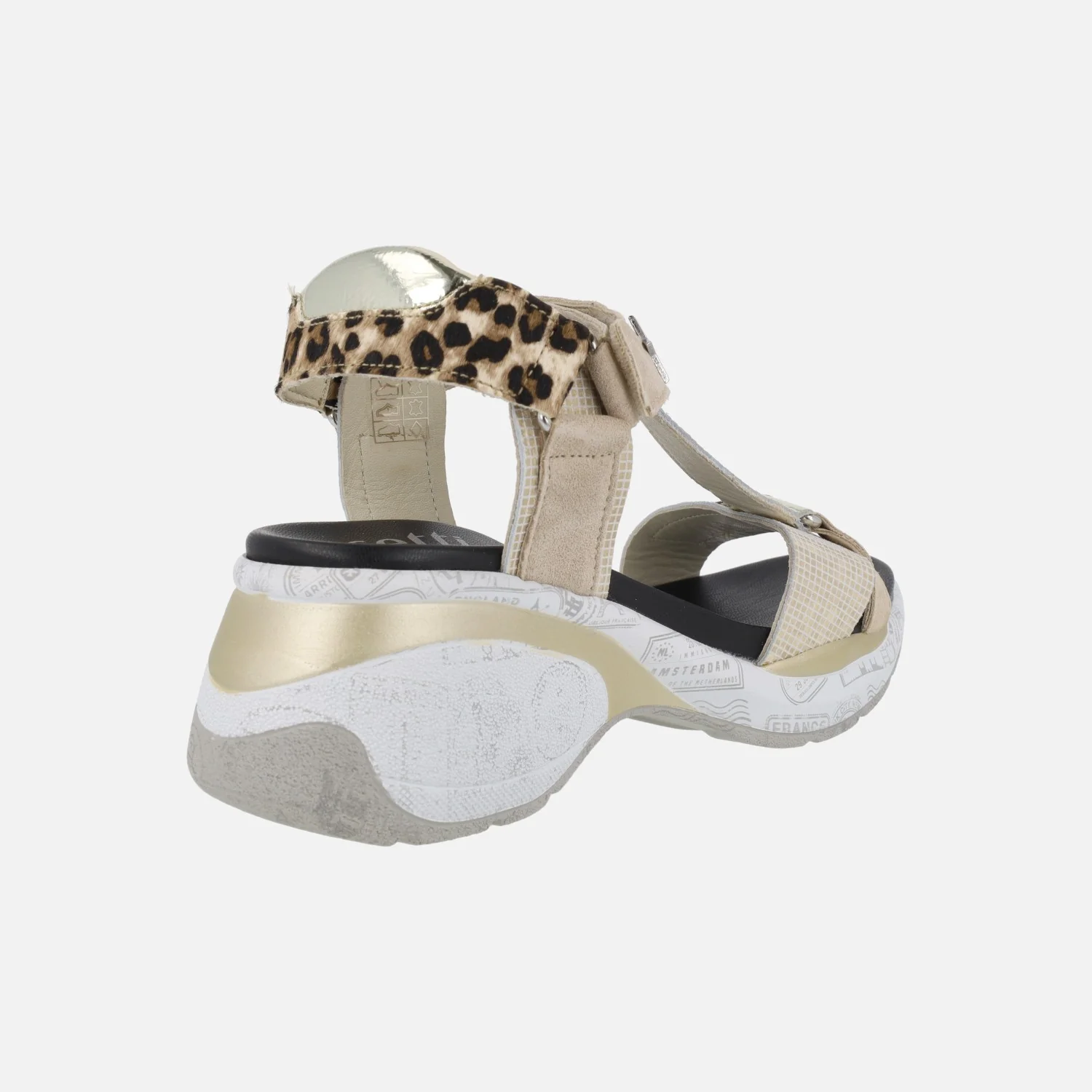Sandalias multi material con detalles en leopardo y cierre de velcro - Image 4