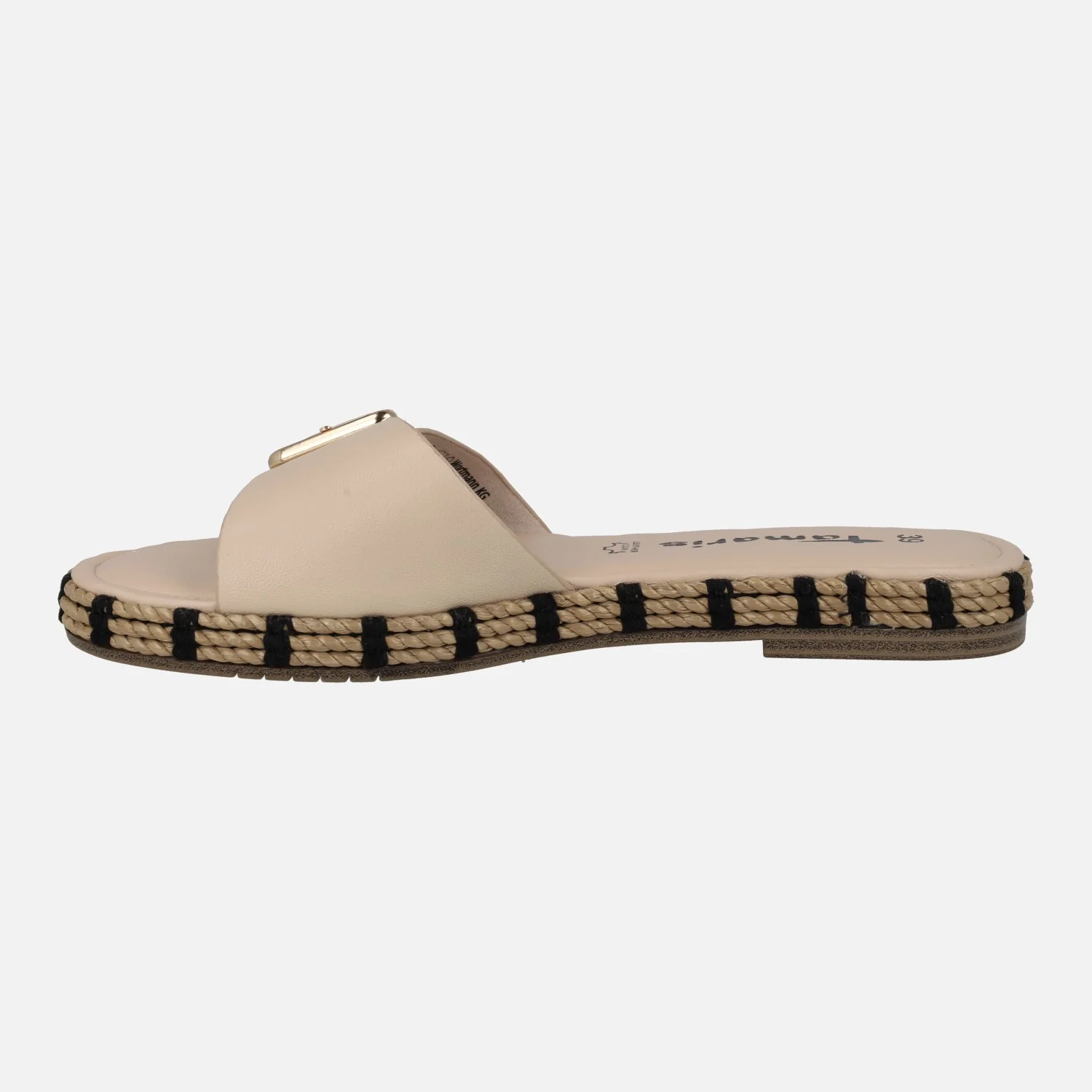 Sandalias de piel con hebilla y piso de rafia - Image 8