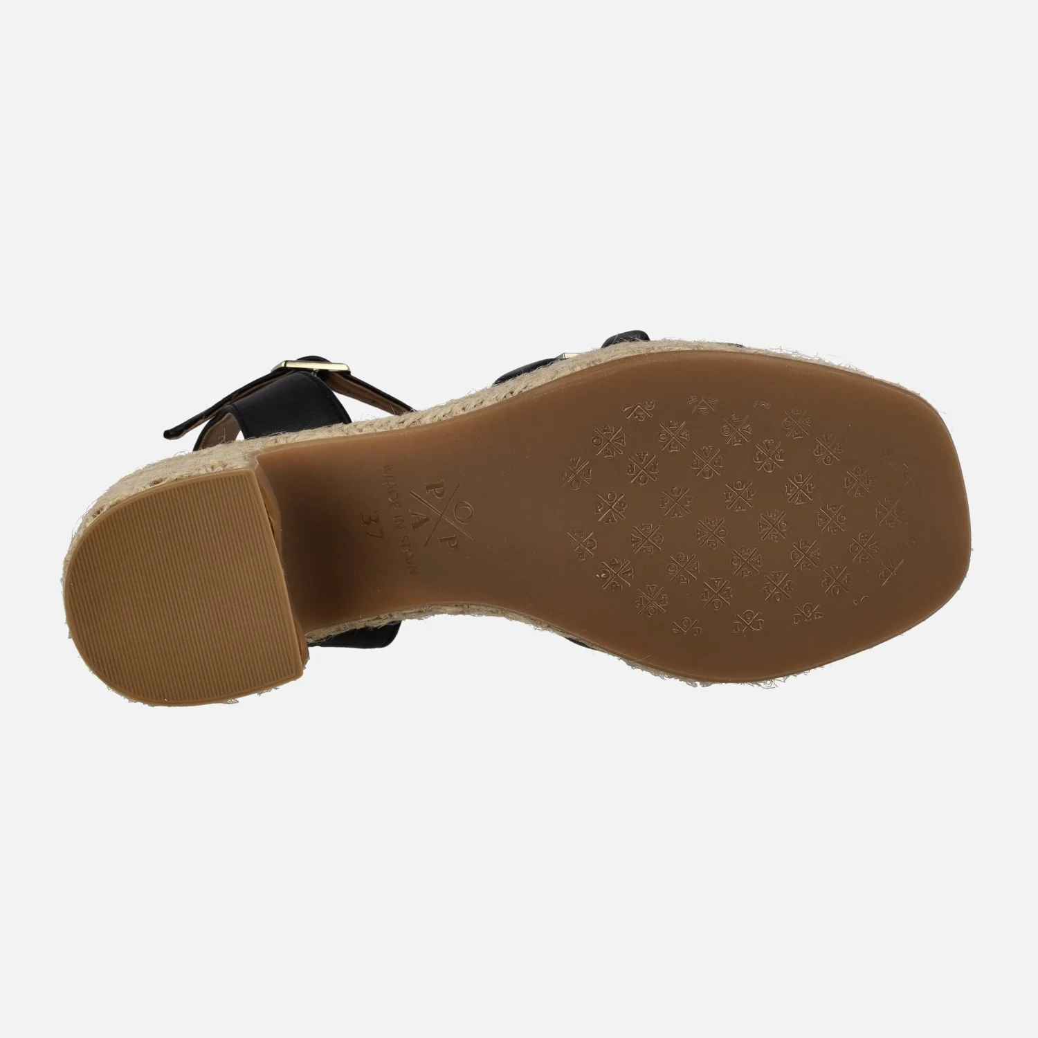 Sandalias negras con tacón y plataforma de yute Tyrol Manchester - Image 5