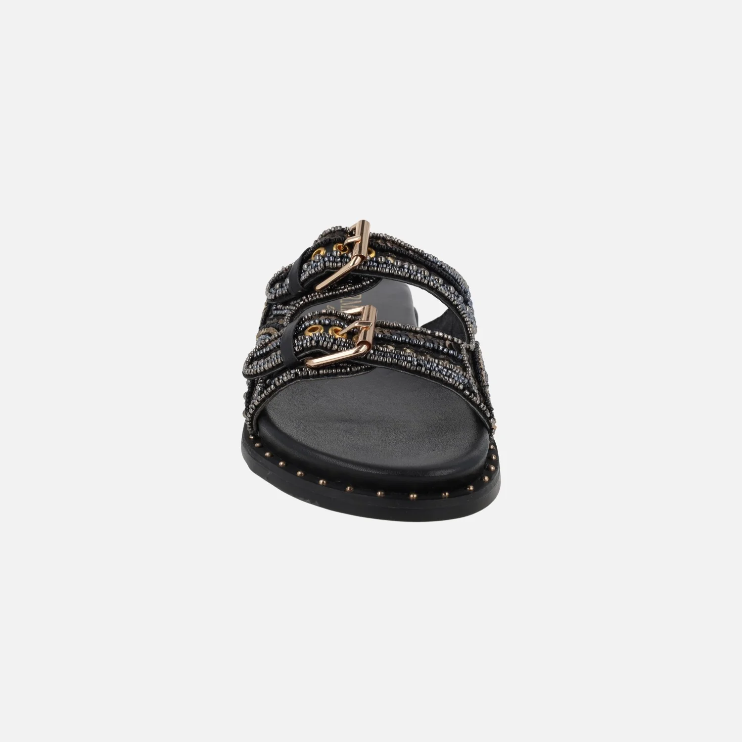 Sandalias negras de hebillas con fantasía de abalorios y lentejuelas - Image 5