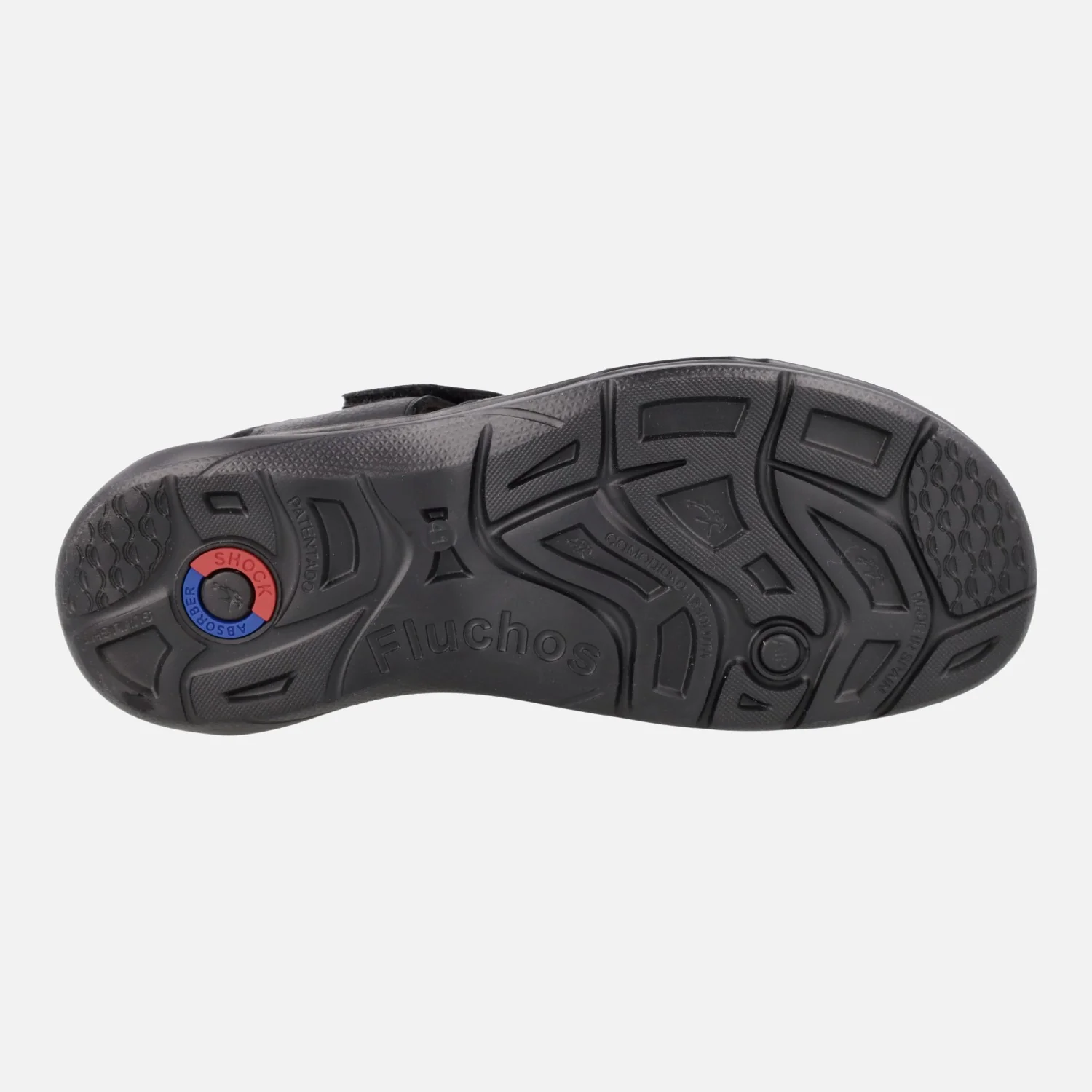 Sandalias negras de piel con cierre de velcro Dozer - Image 6