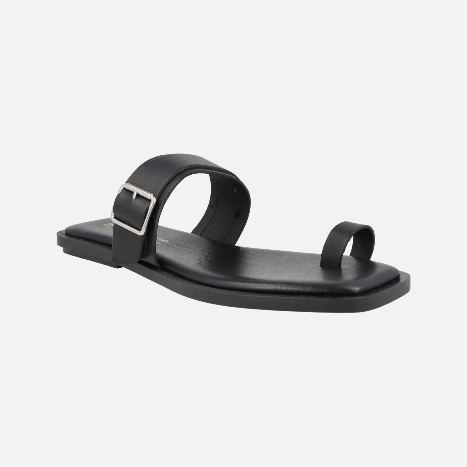 Sandalias negras de piel con pieza para dedo - Image 2