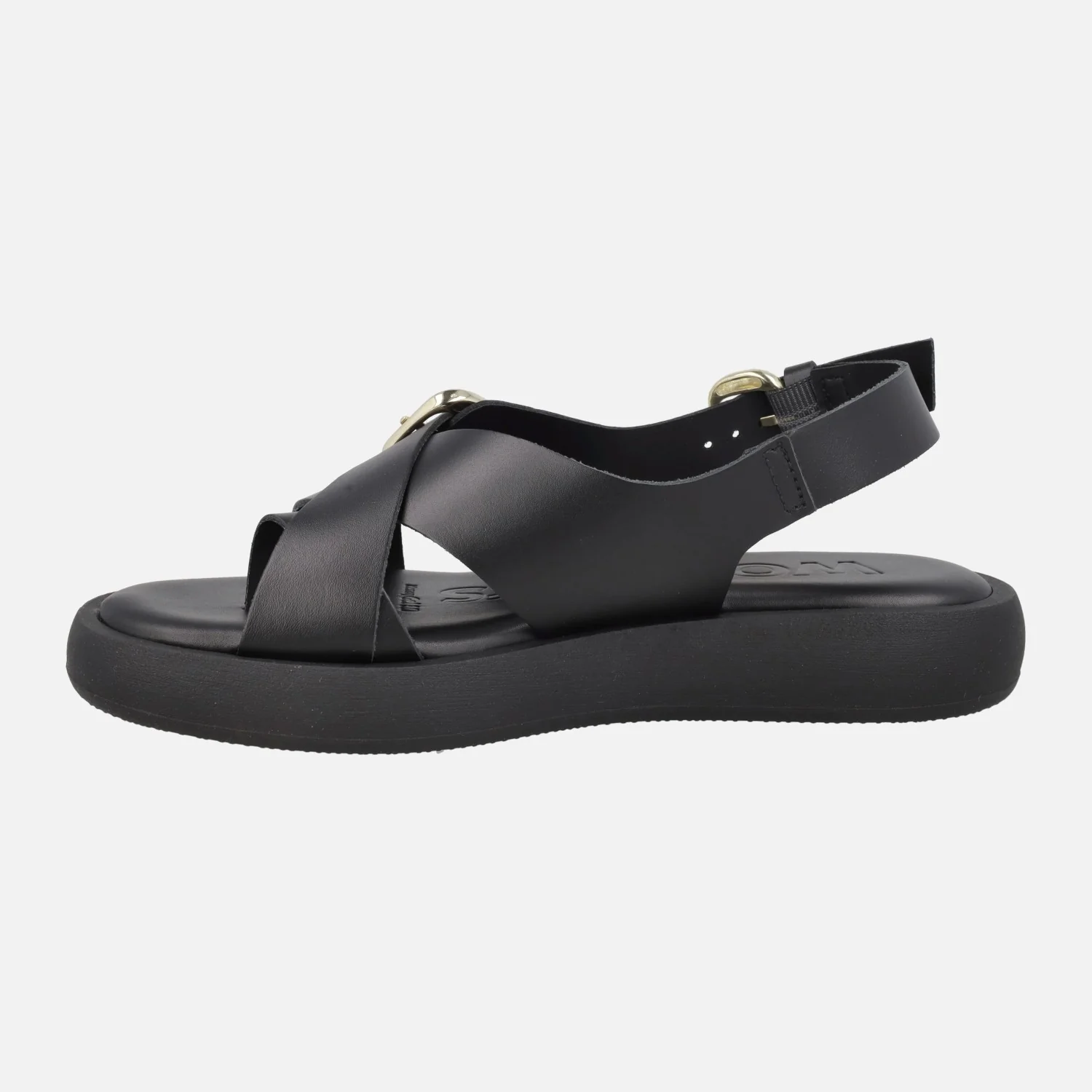 Sandalias negras de piel con pieza para dedo y hebillas Horizon 32 - Image 3