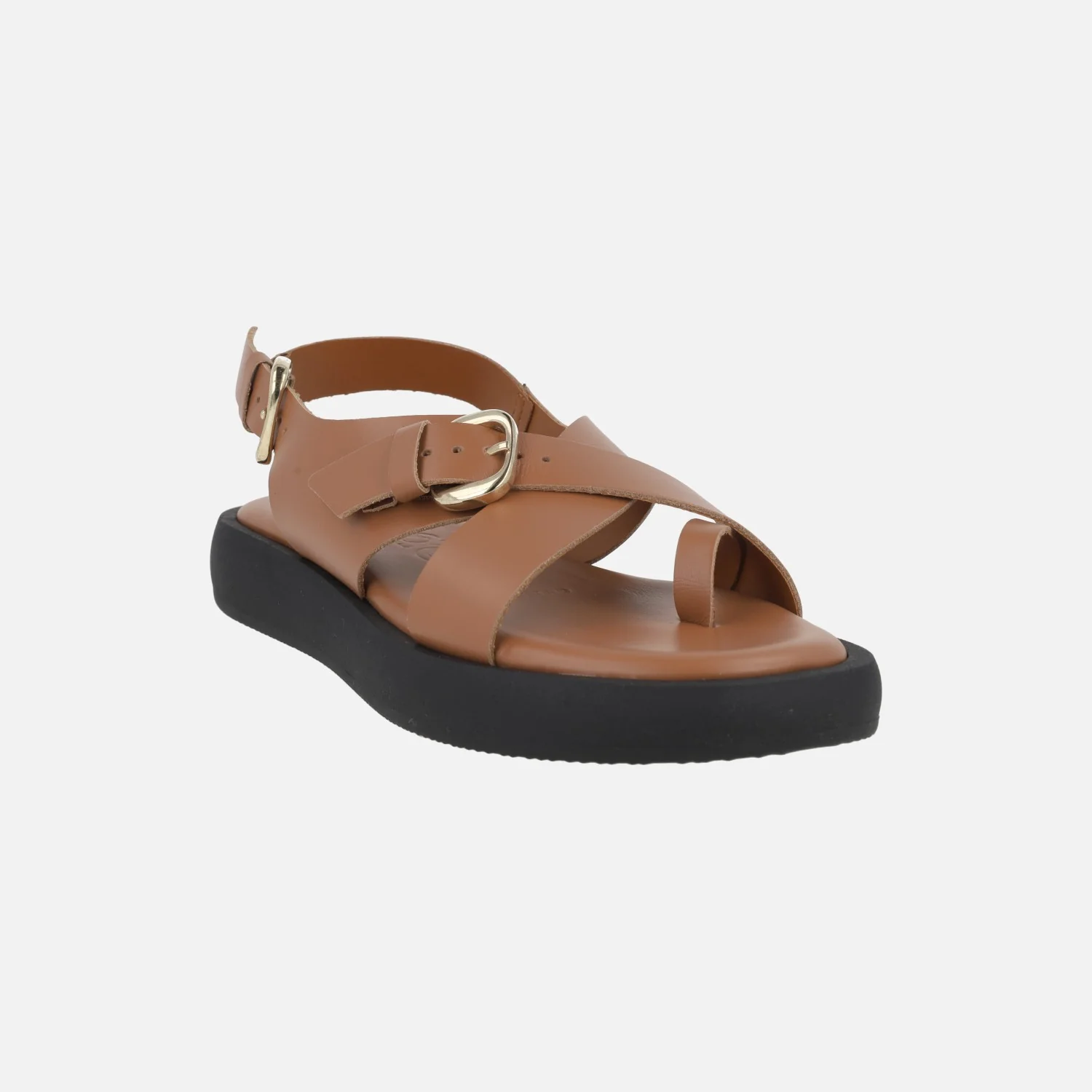 Sandalias negras de piel con pieza para dedo y hebillas Horizon 32 - Image 8