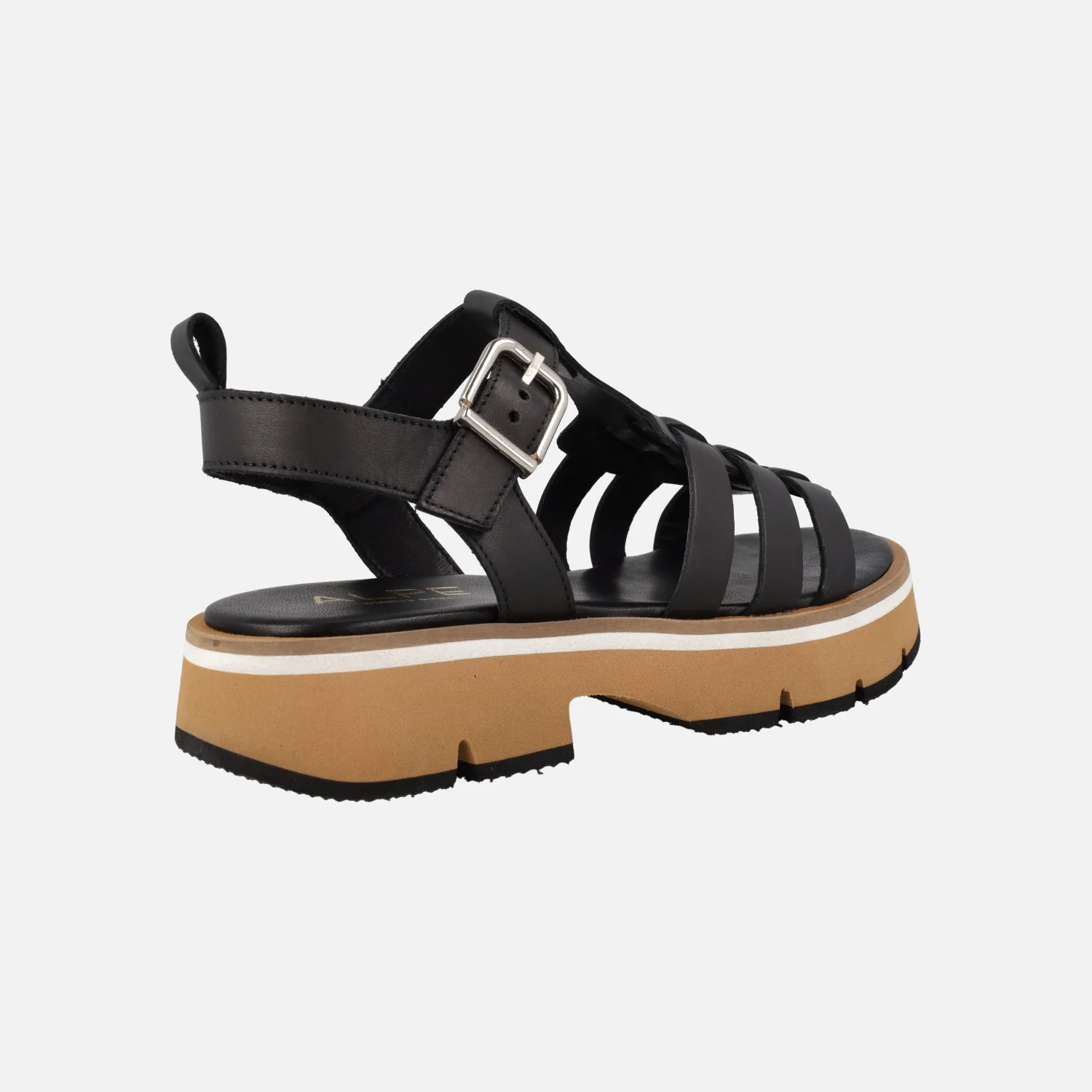 Sandalias negras de piel con piso tricolor Zanzibar - Image 3