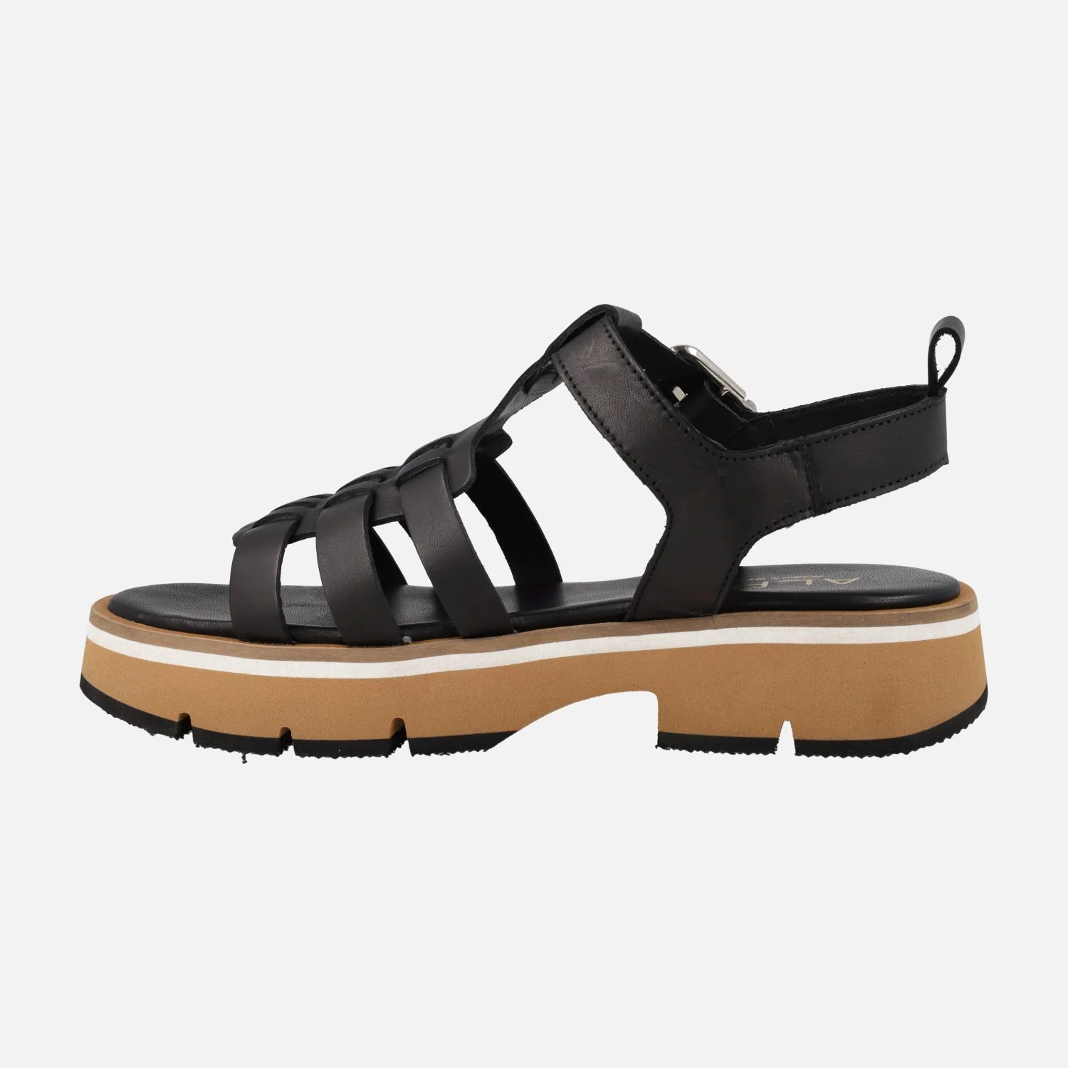 Sandalias negras de piel con piso tricolor Zanzibar - Image 4