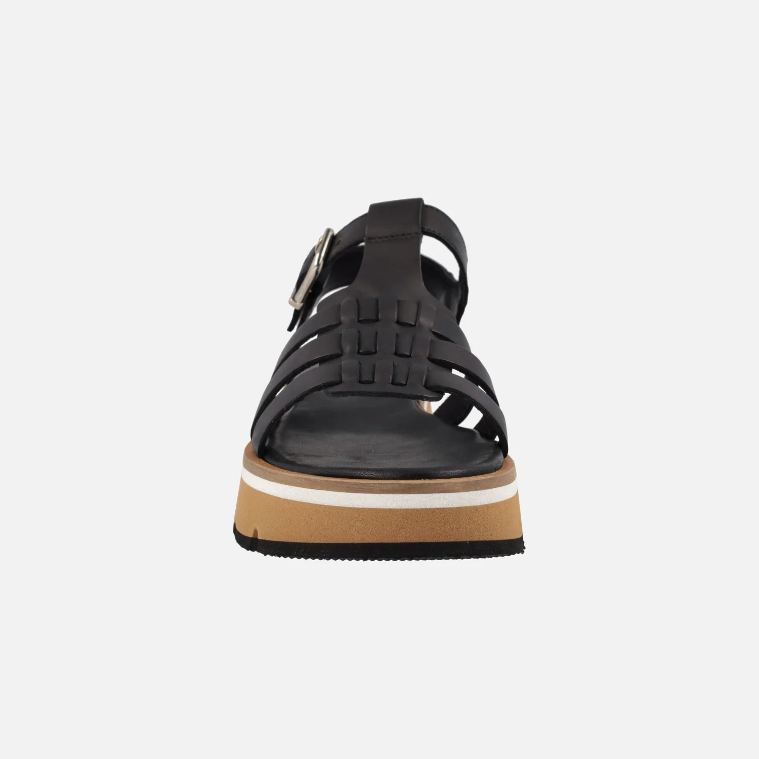 Sandalias negras de piel con piso tricolor Zanzibar - Image 5