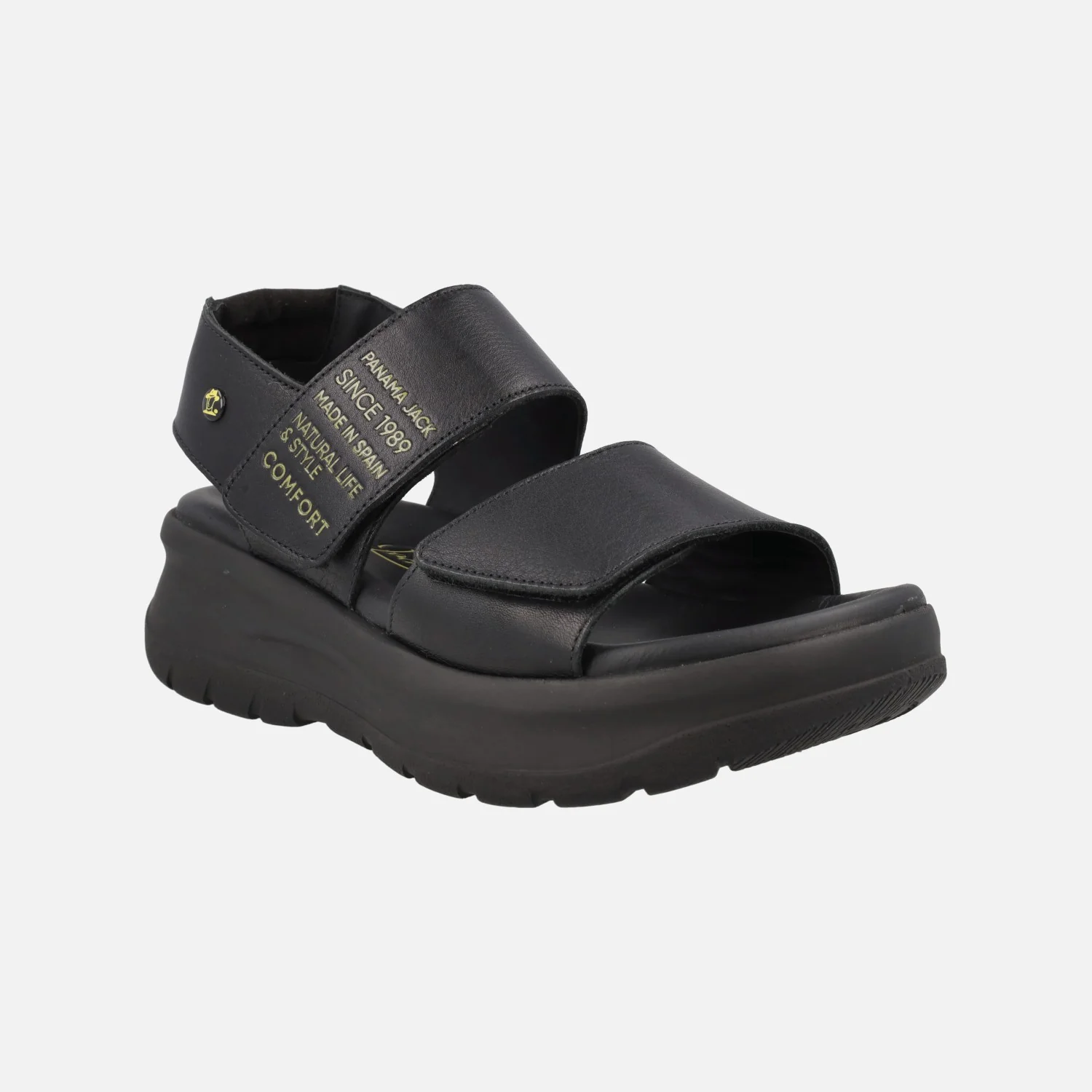 Sandalias negras de piel con plataforma Noah - Image 3
