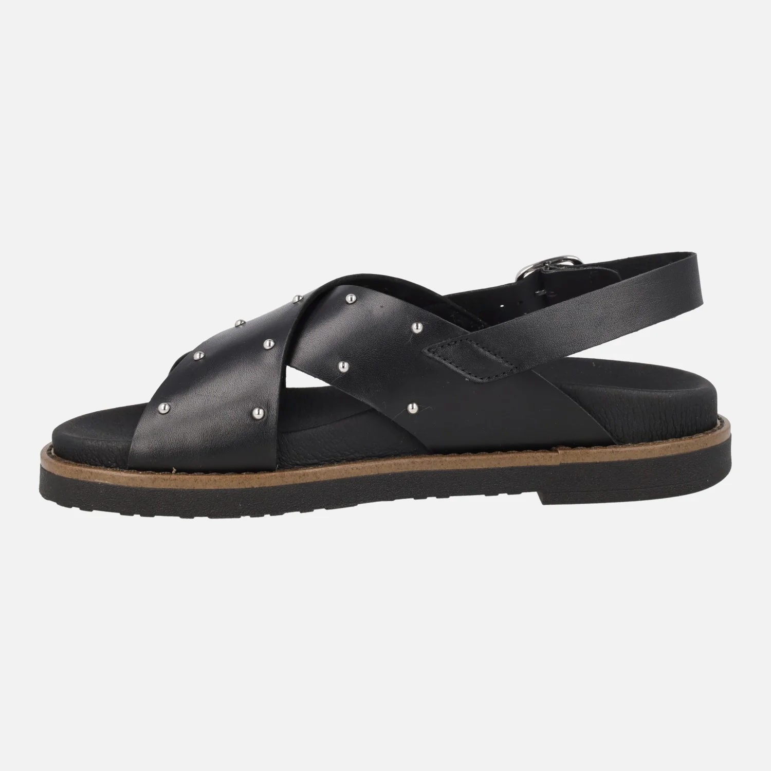 Sandalias negras de piel con tachas Aitana - Image 3