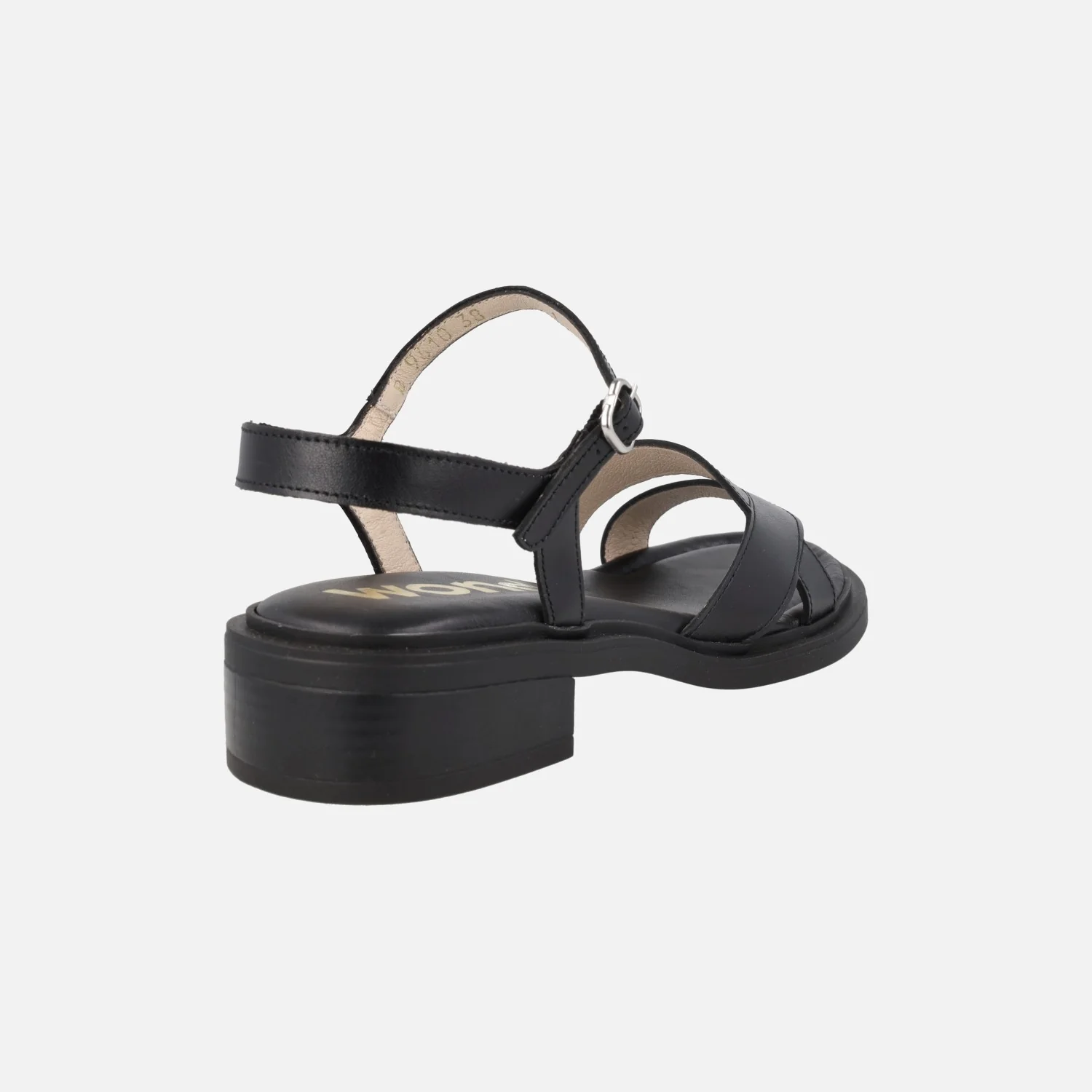 Sandalias negras de piel con tacón bajo Janett 10 - Image 4