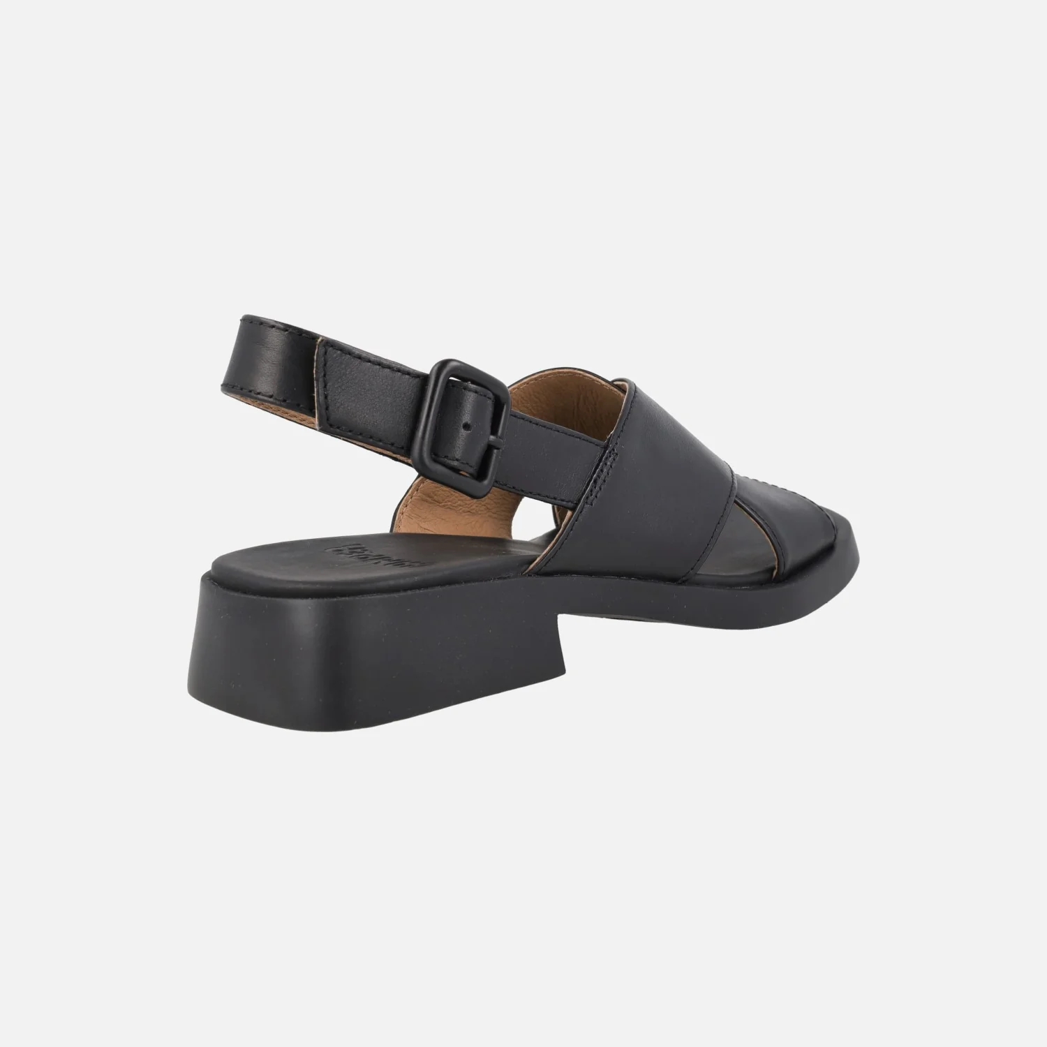 Sandalias negras de piel con tiras cruzadas para mujer Dana - Image 4