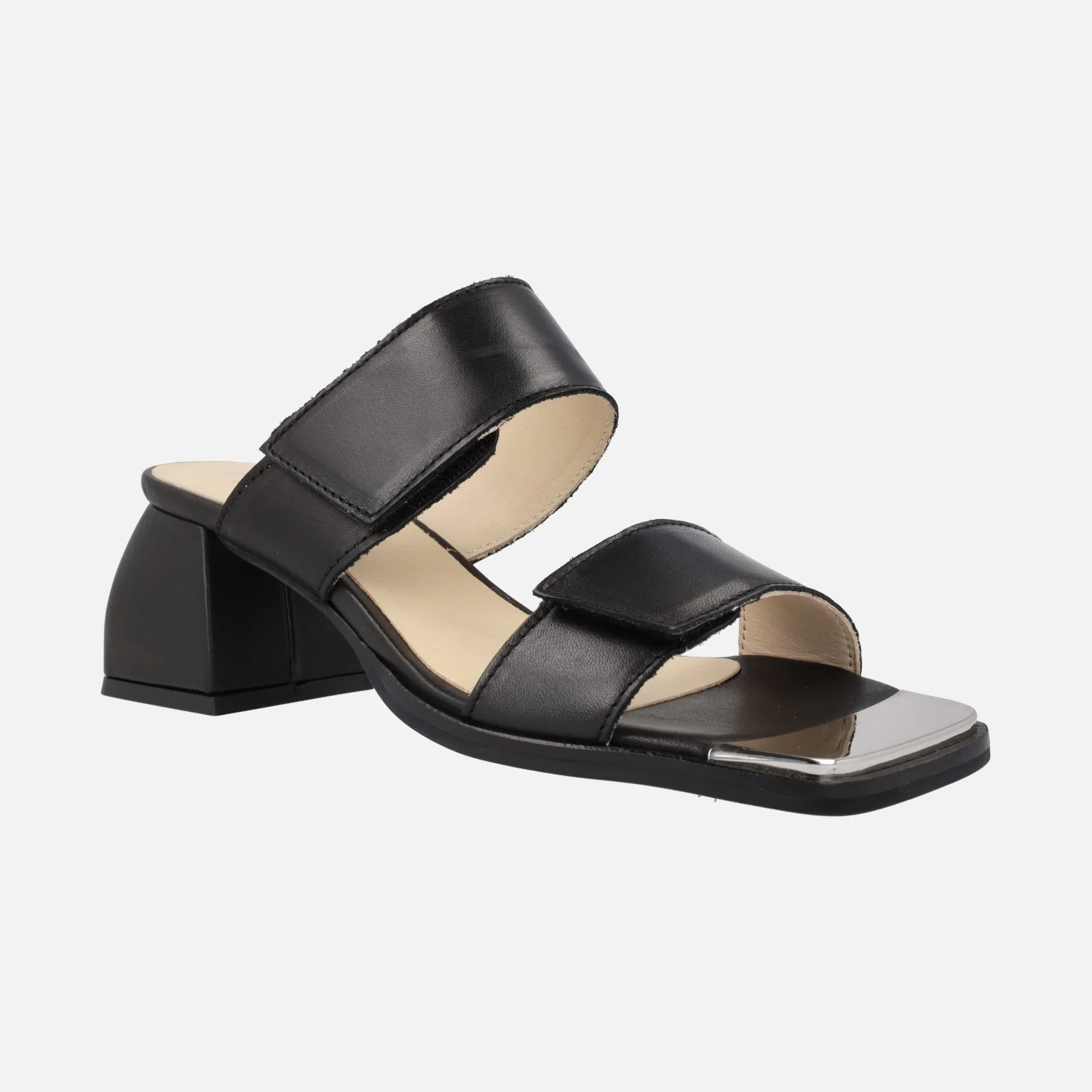 Sandalias negras de piel con velcros Alpe Dolly - Image 2