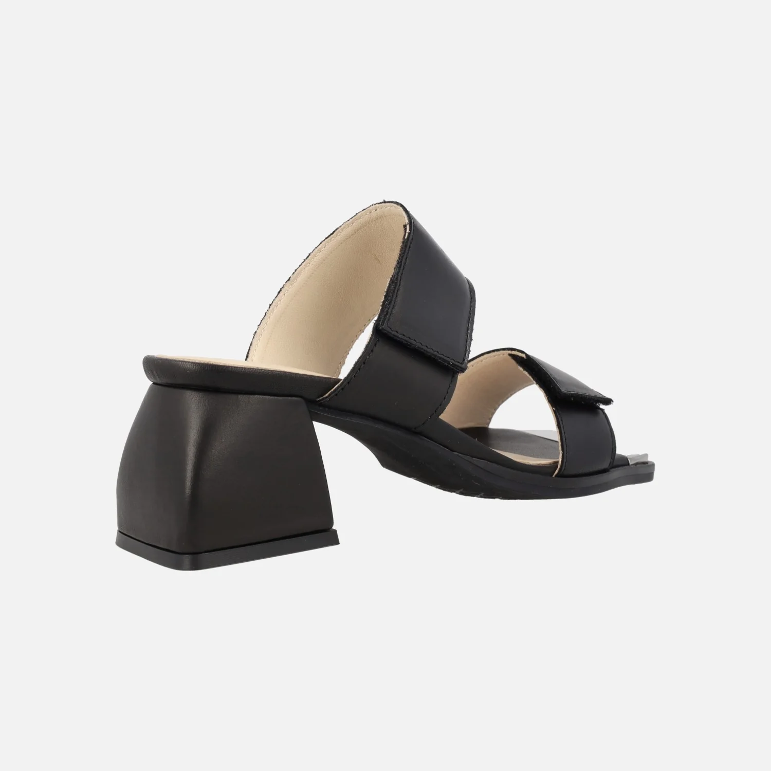 Sandalias negras de piel con velcros Alpe Dolly - Image 3