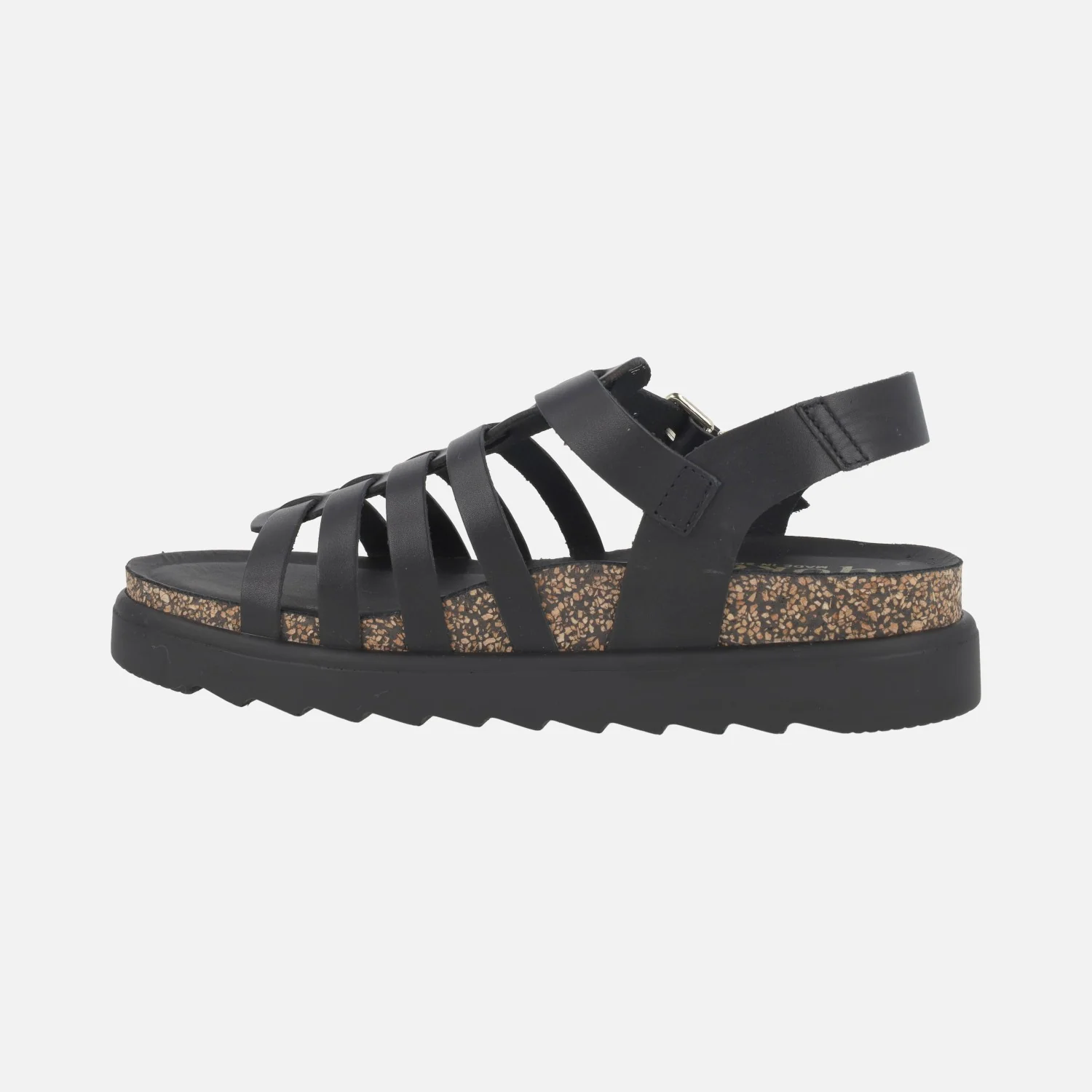 Sandalias negras de piel Tunez-107 Negro - Image 4