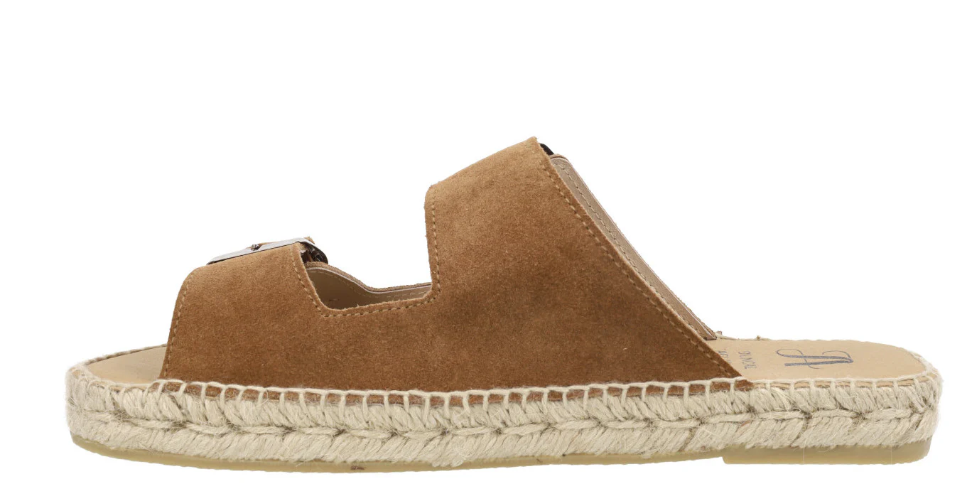 Sandalias para hombre en serraje cuero con doble hebilla - Image 3