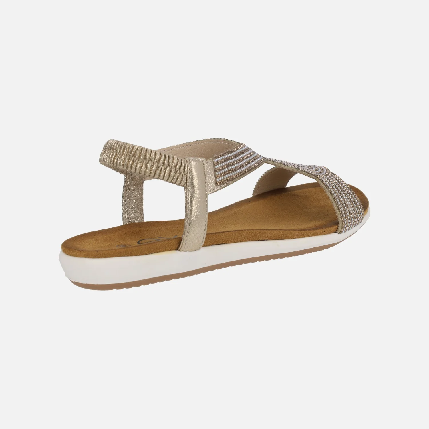 Sandalias para mujer en tejido dorado - Image 4