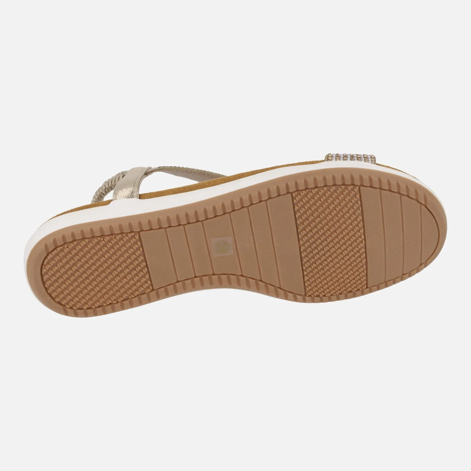 Sandalias para mujer en tejido dorado - Image 5