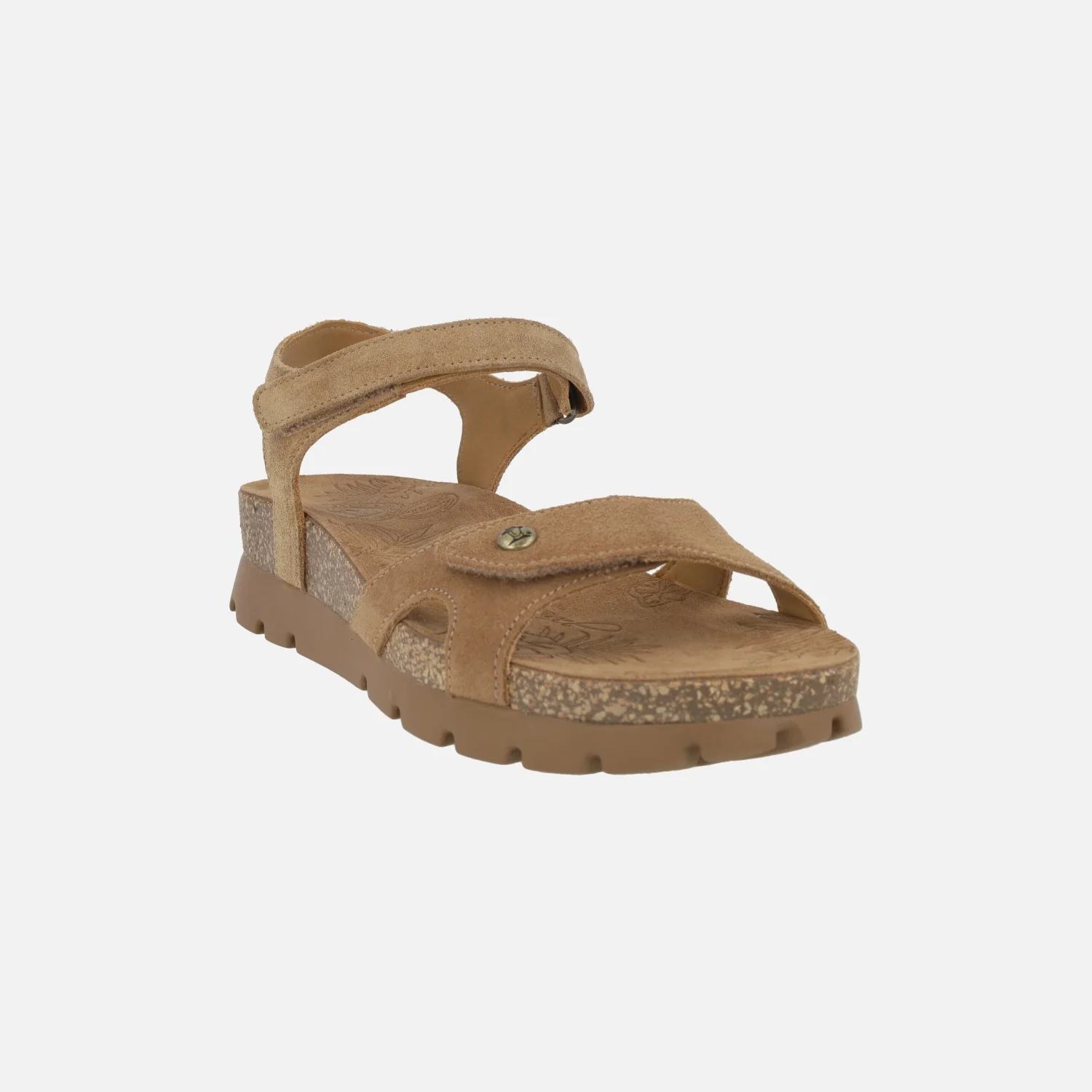 Sandalias para mujer en piel velour Sulia con cierre de velcros - Image 3