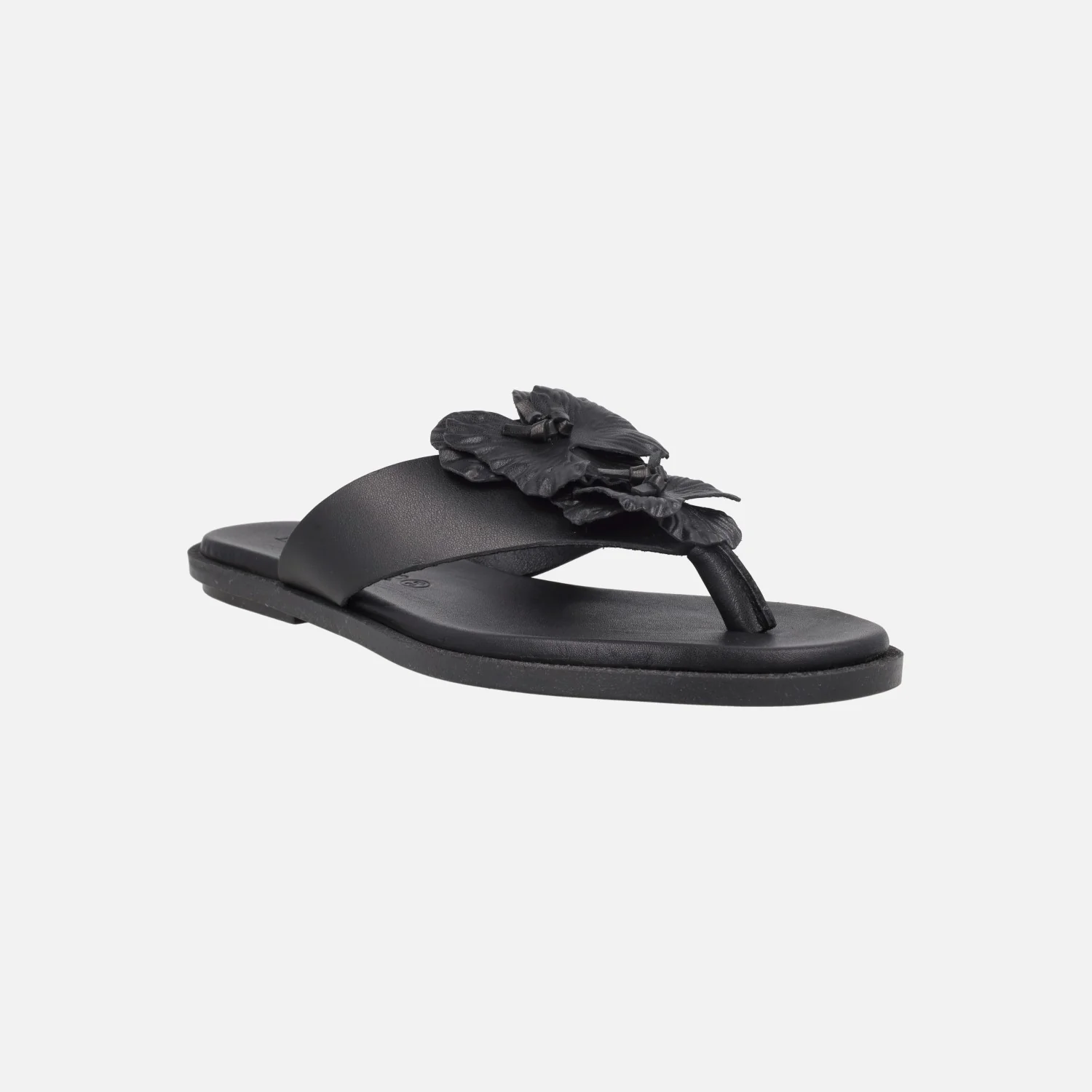 Sandalias planas Bari en piel negra - Image 2