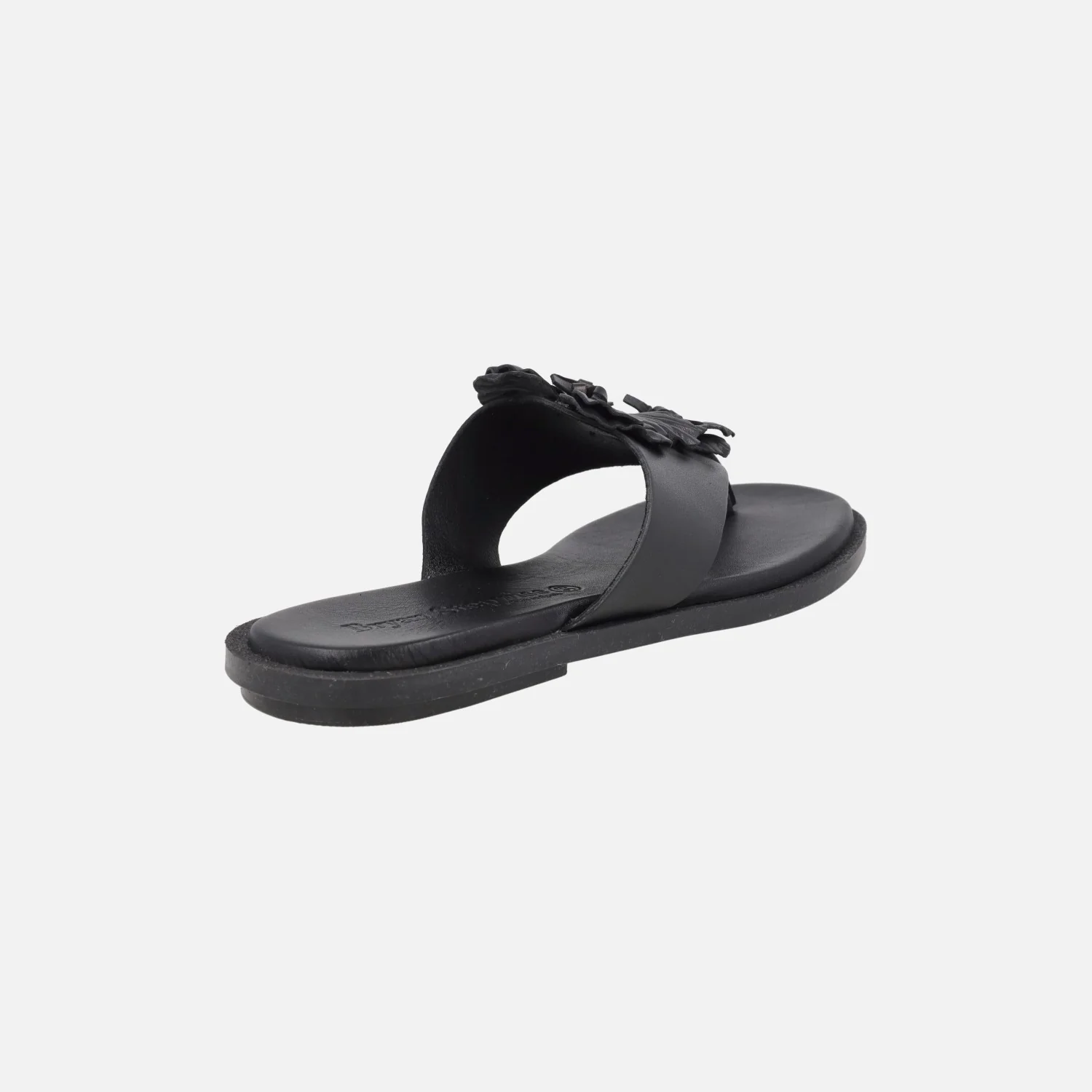Sandalias planas Bari en piel negra - Image 4