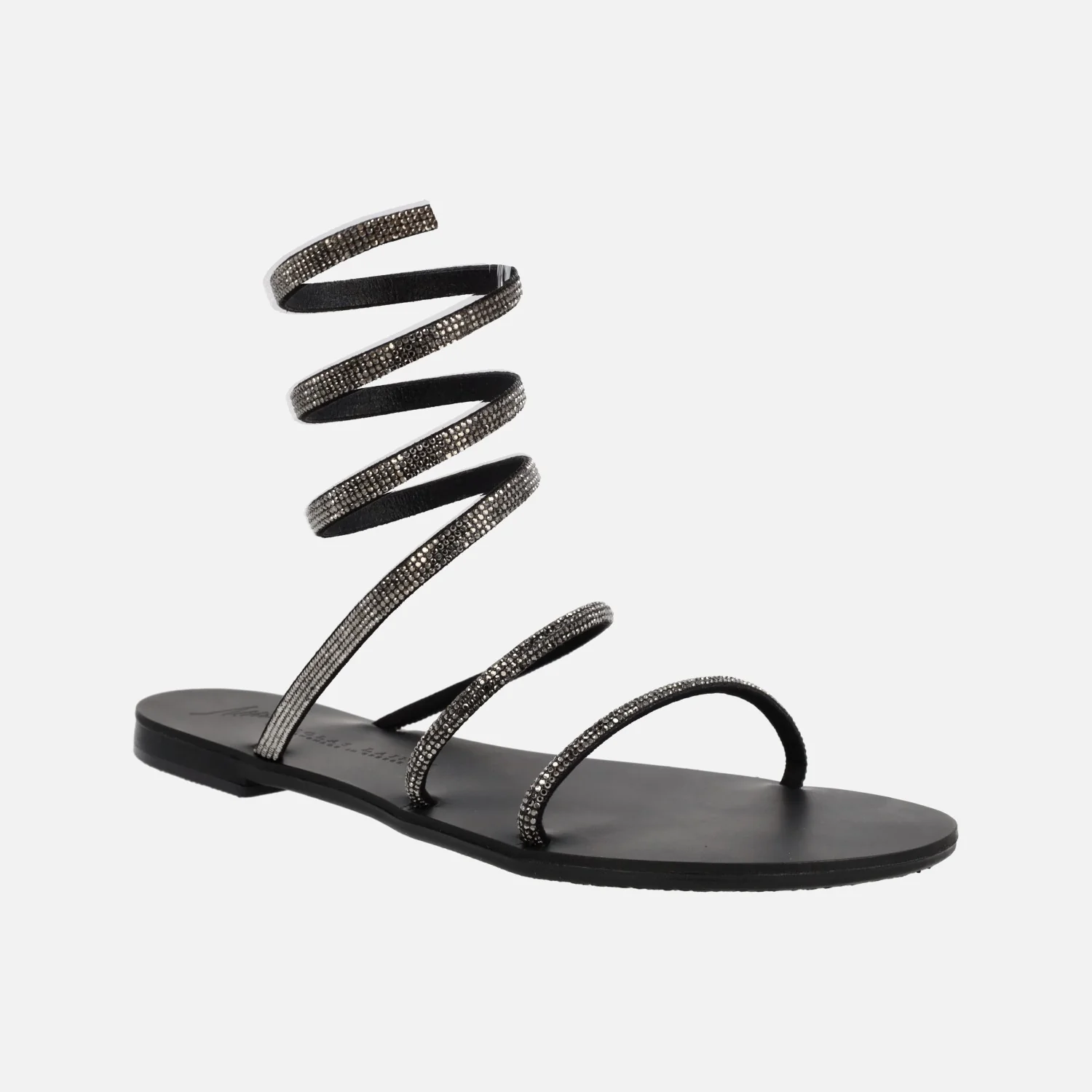 Sandalias planas de strass con tira en espiral ajustable al tobillo - Image 2