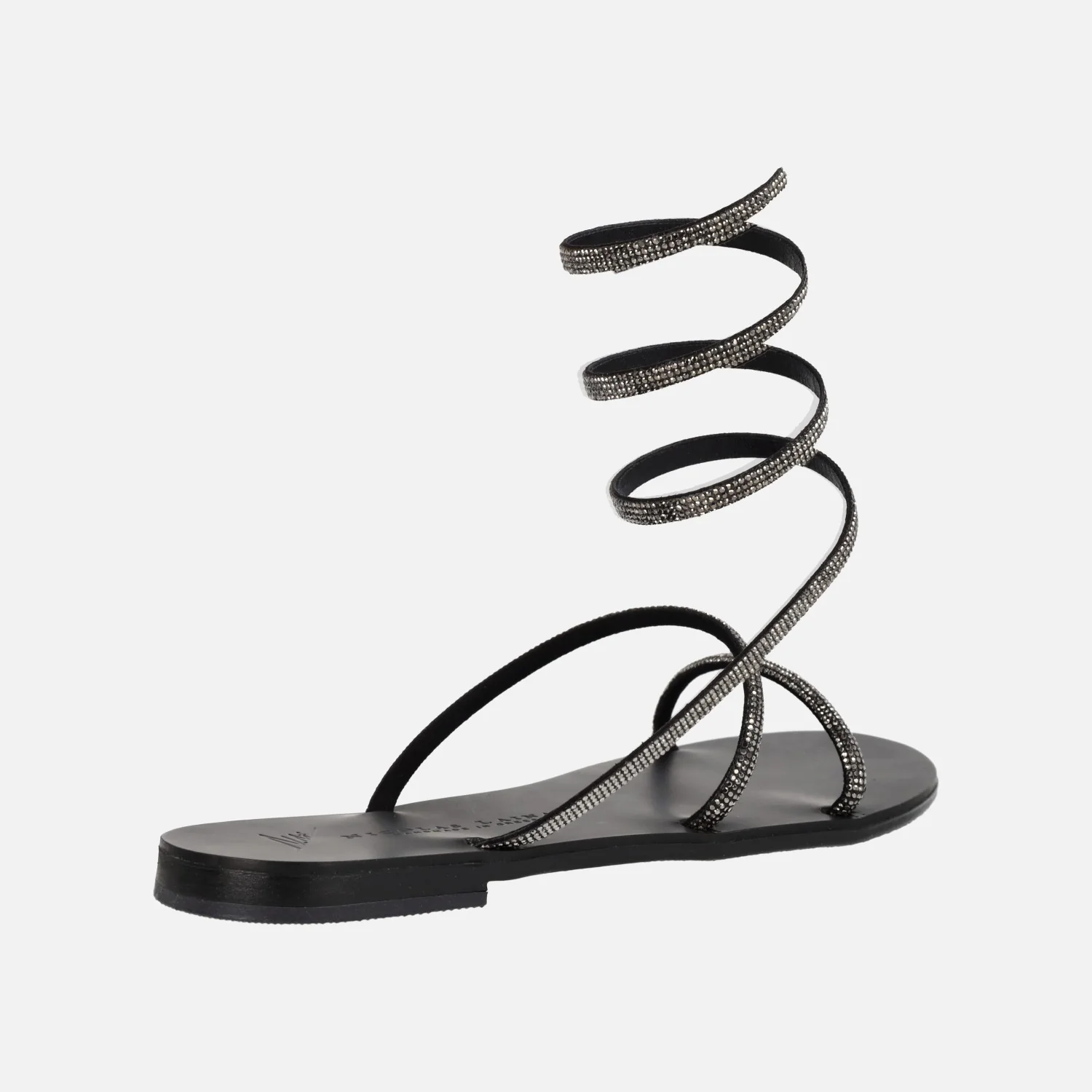 Sandalias planas de strass con tira en espiral ajustable al tobillo - Image 4