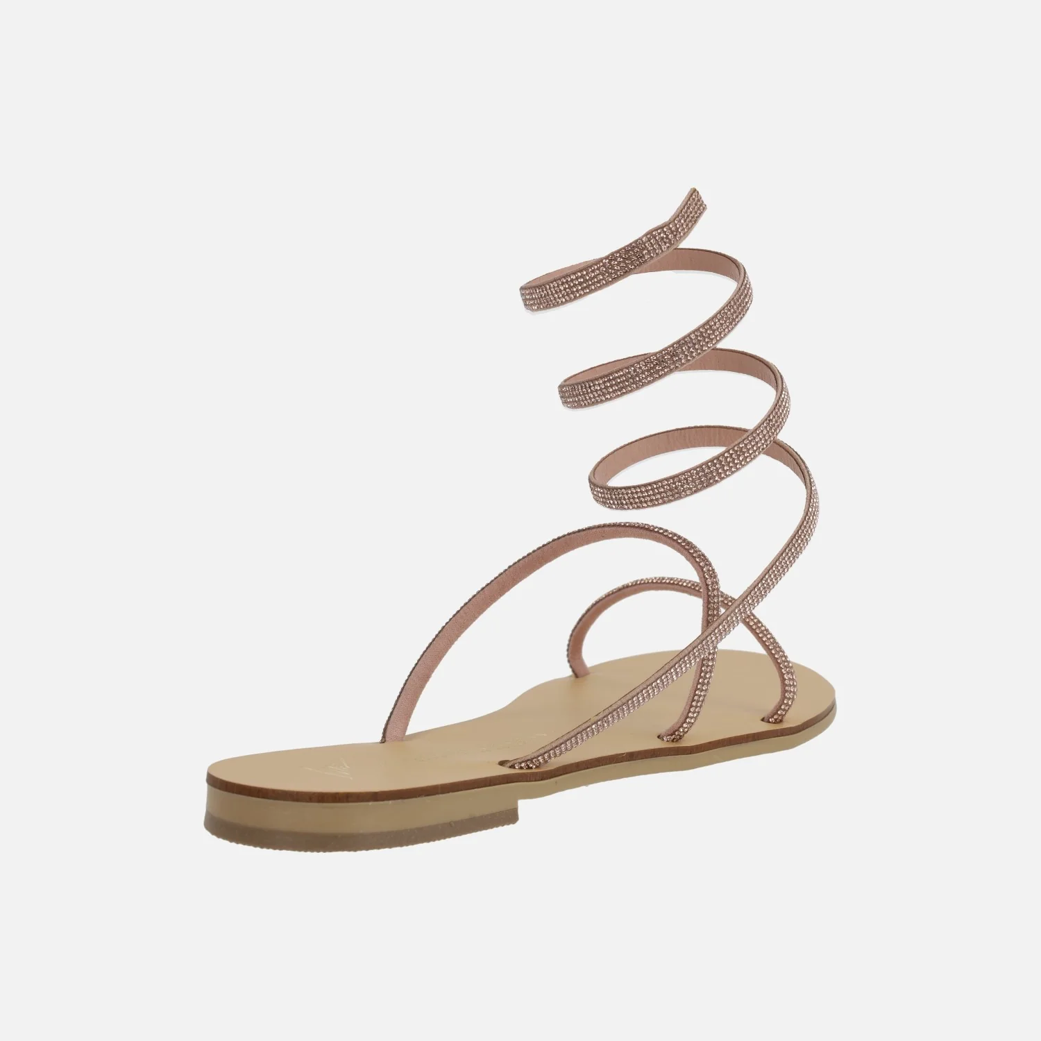 Sandalias planas de strass con tira en espiral ajustable al tobillo - Image 9