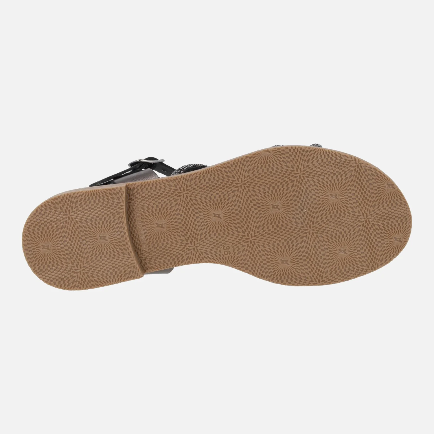 Sandalias planas con tiras de strass y pulsera al tobillo con hebilla - Image 6