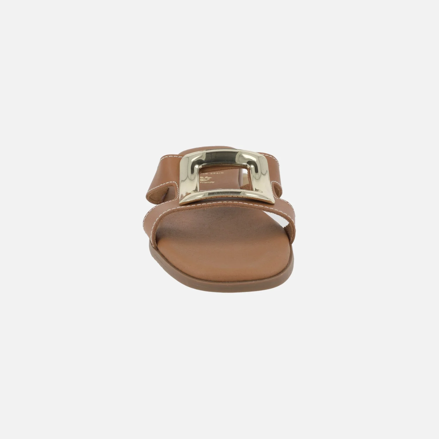 Sandalias planas de piel con adorno metálico - Image 11