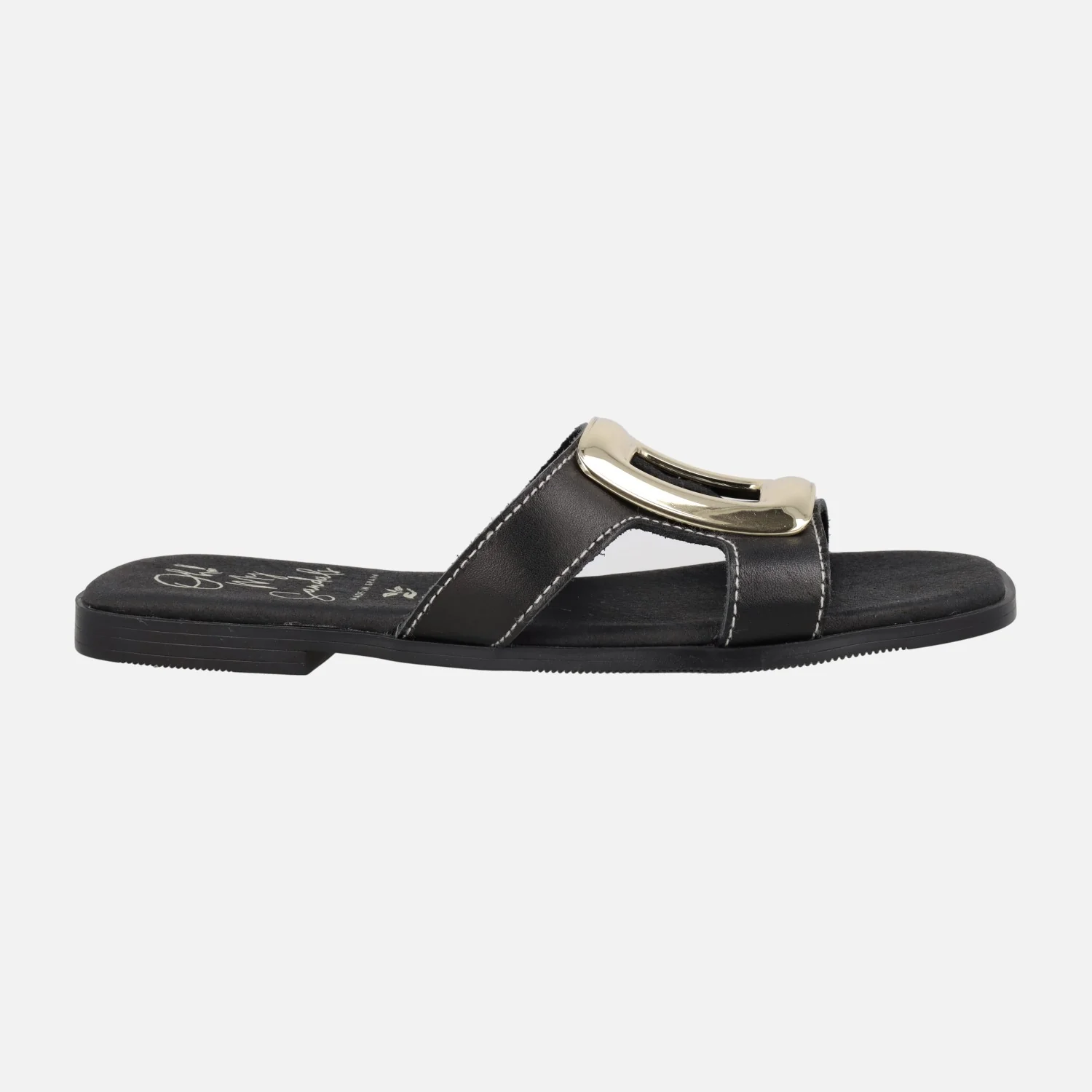 Sandalias planas de piel con adorno metálico - Image 13