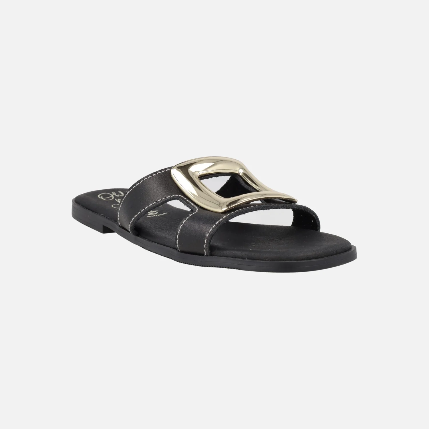 Sandalias planas de piel con adorno metálico - Image 14