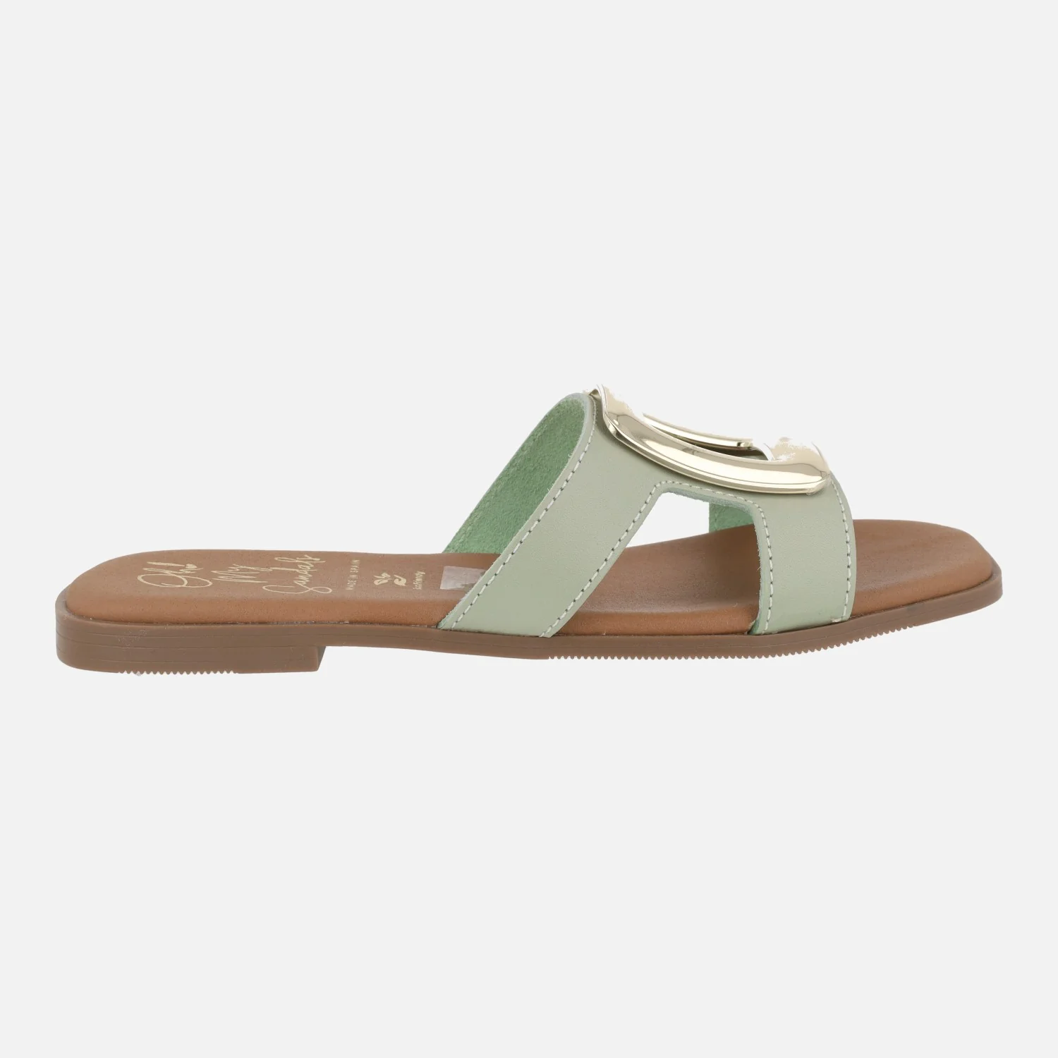 Sandalias planas de piel con adorno metálico - Image 19