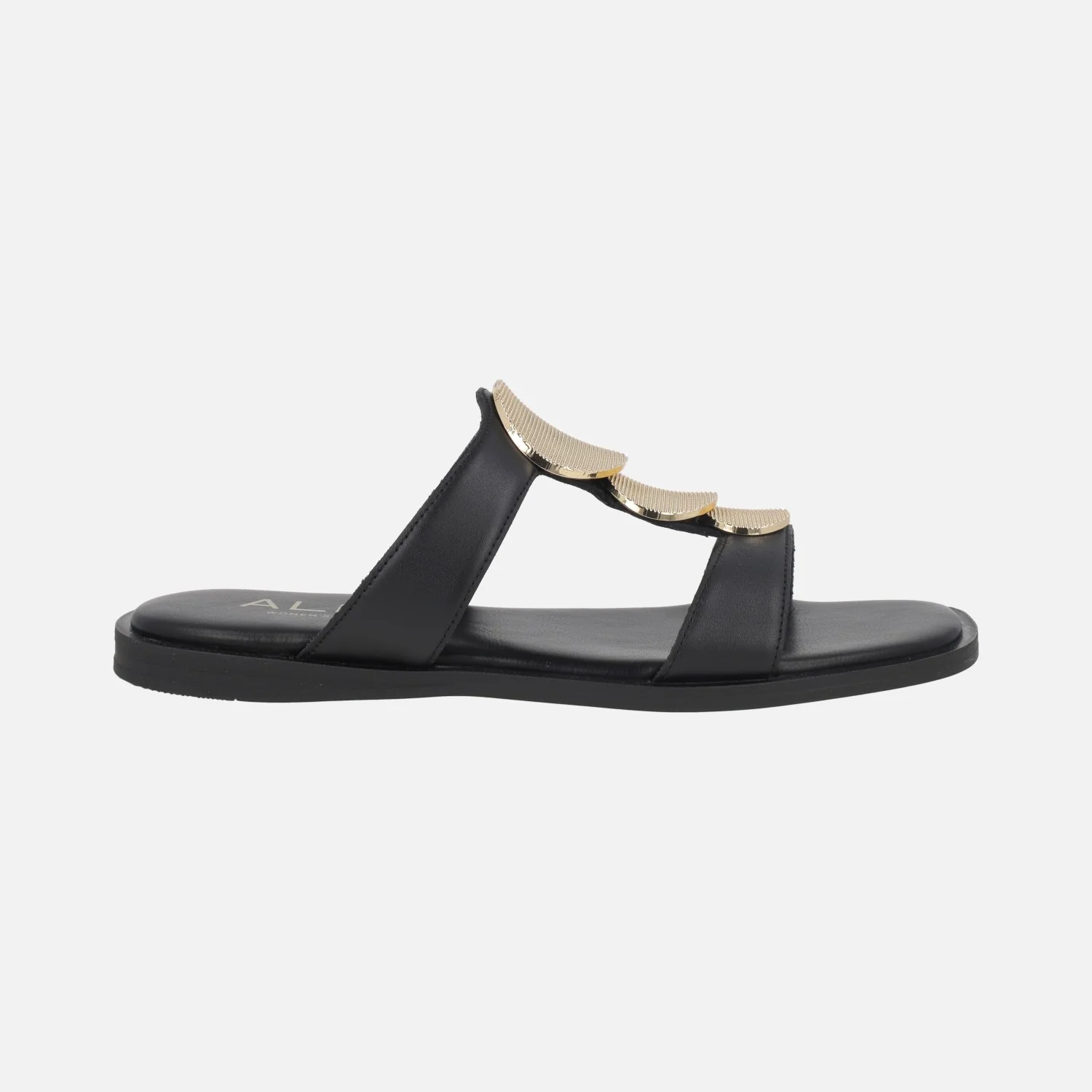 Sandalias planas de piel con detalle de círculos dorados Sheila - Image 2